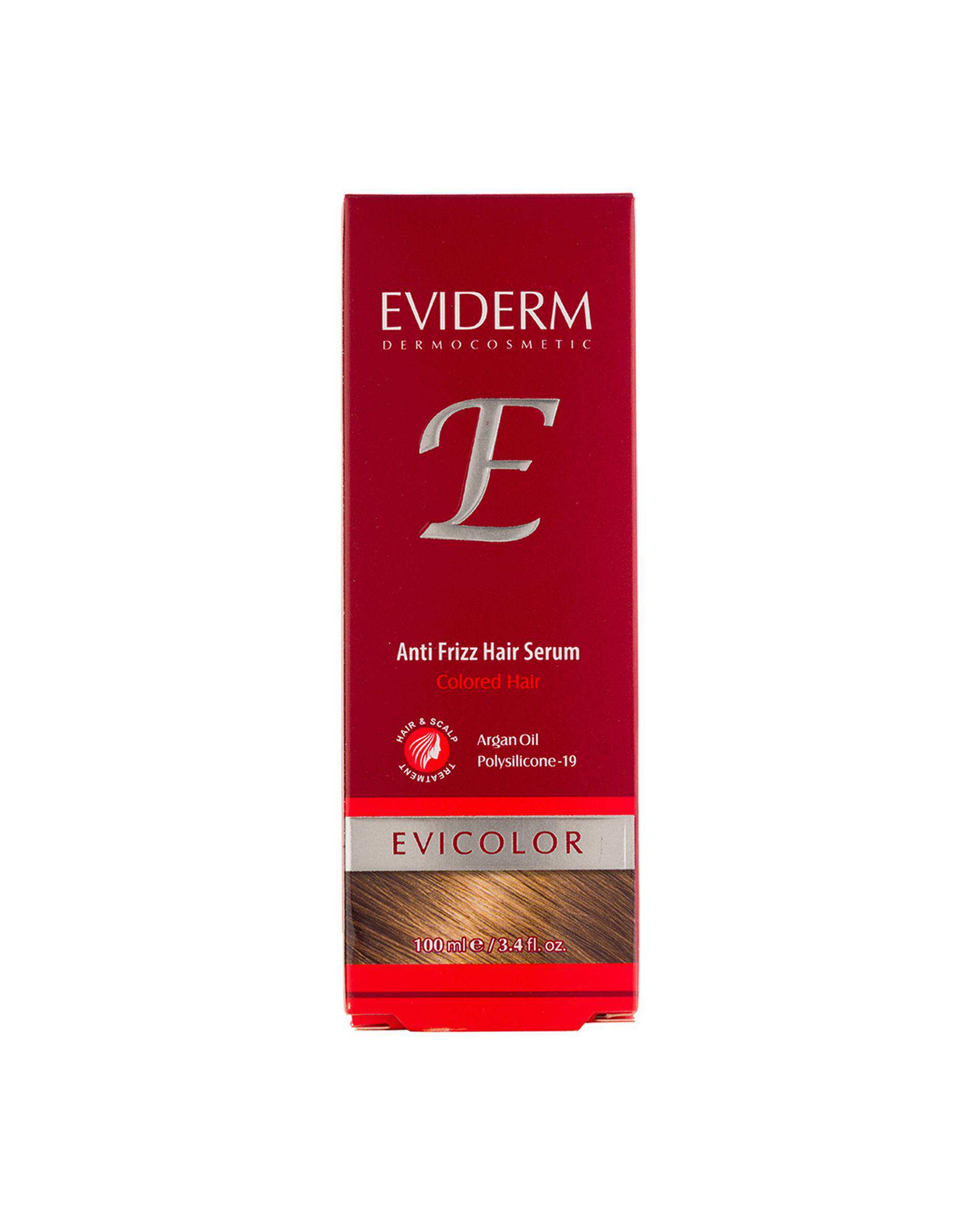 سرم حالت دهنده و نرم کننده اویدرم Eviderm مناسب موهای رنگ شده حجم 100ml