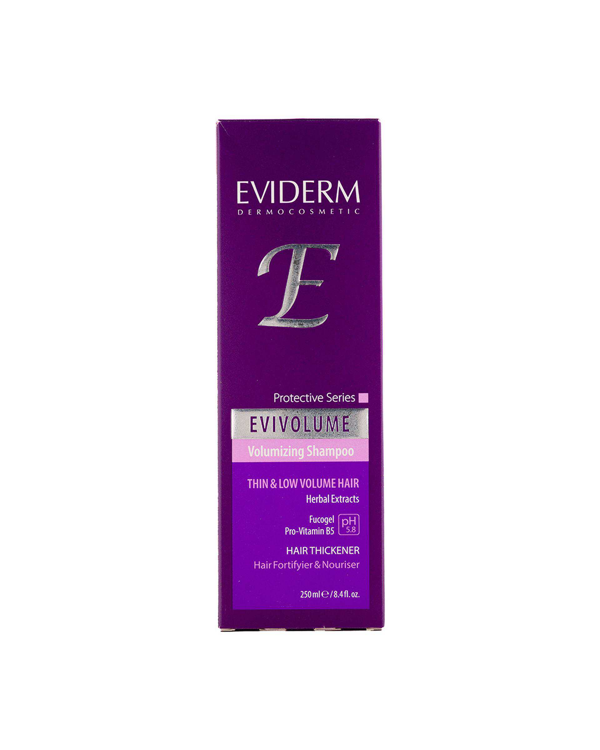 شامپو حجم دهنده اویدرم Eviderm مناسب موهای کم حجم و نازک حجم 250ml