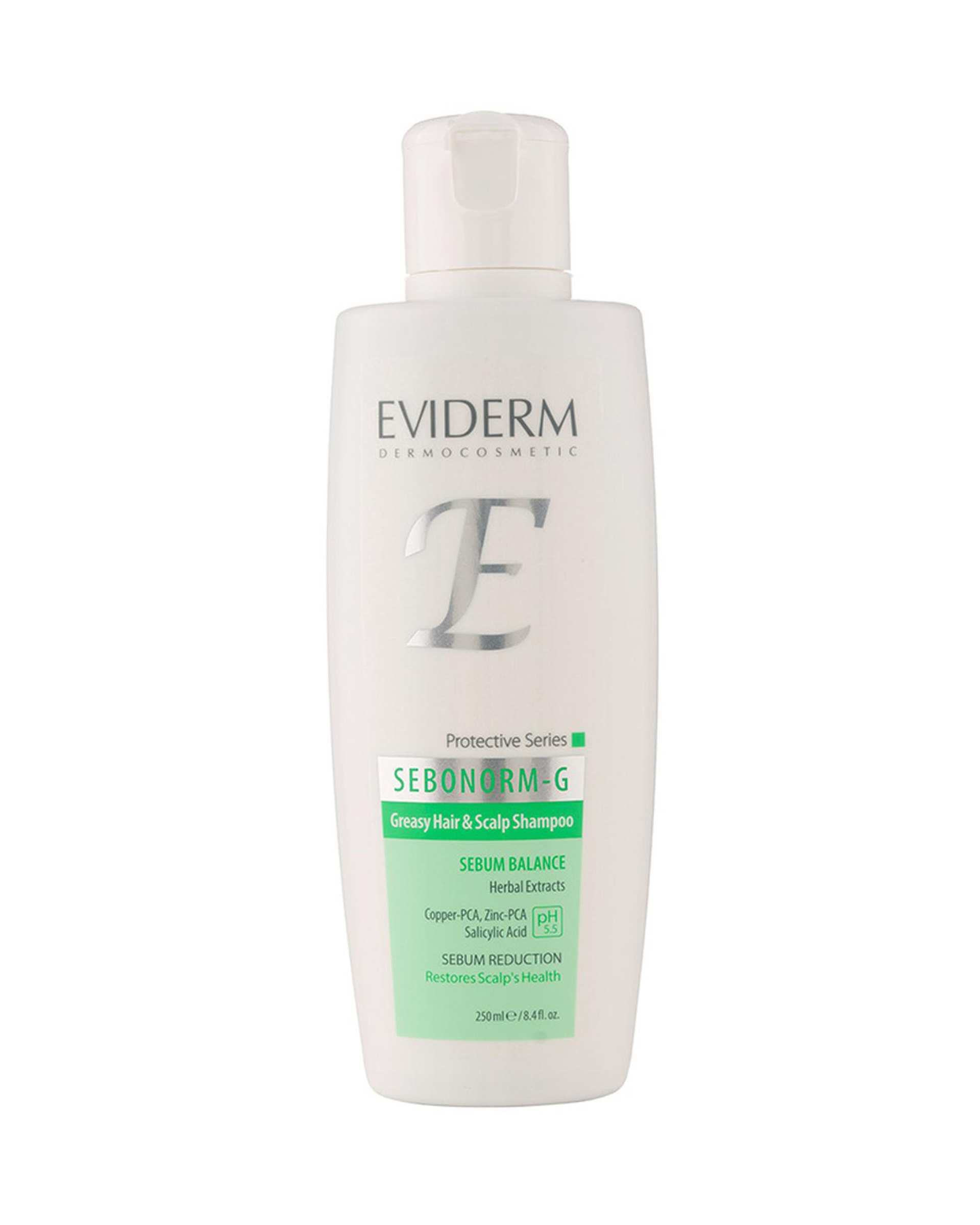 شامپو مو سبونورم تعدیل کننده چربی پوست و مو چرب اویدرم Eviderm حجم 250ml