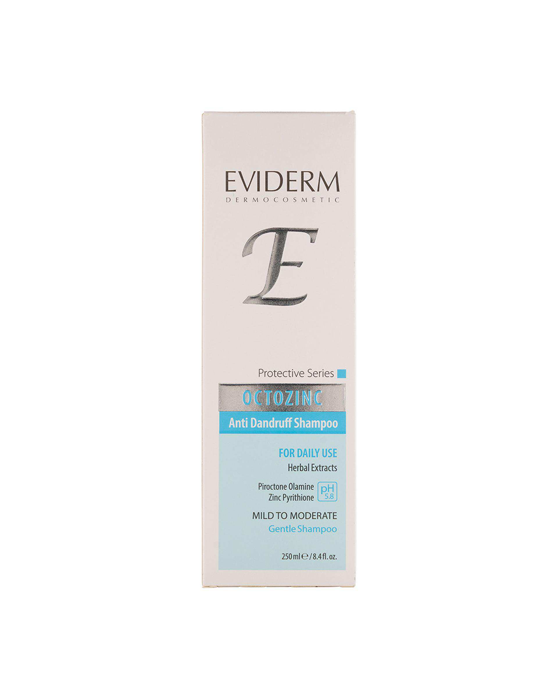 شامپو مو روزانه ضد شوره اویدرم Eviderm حاوی عصاره گیاهی حجم 250ml