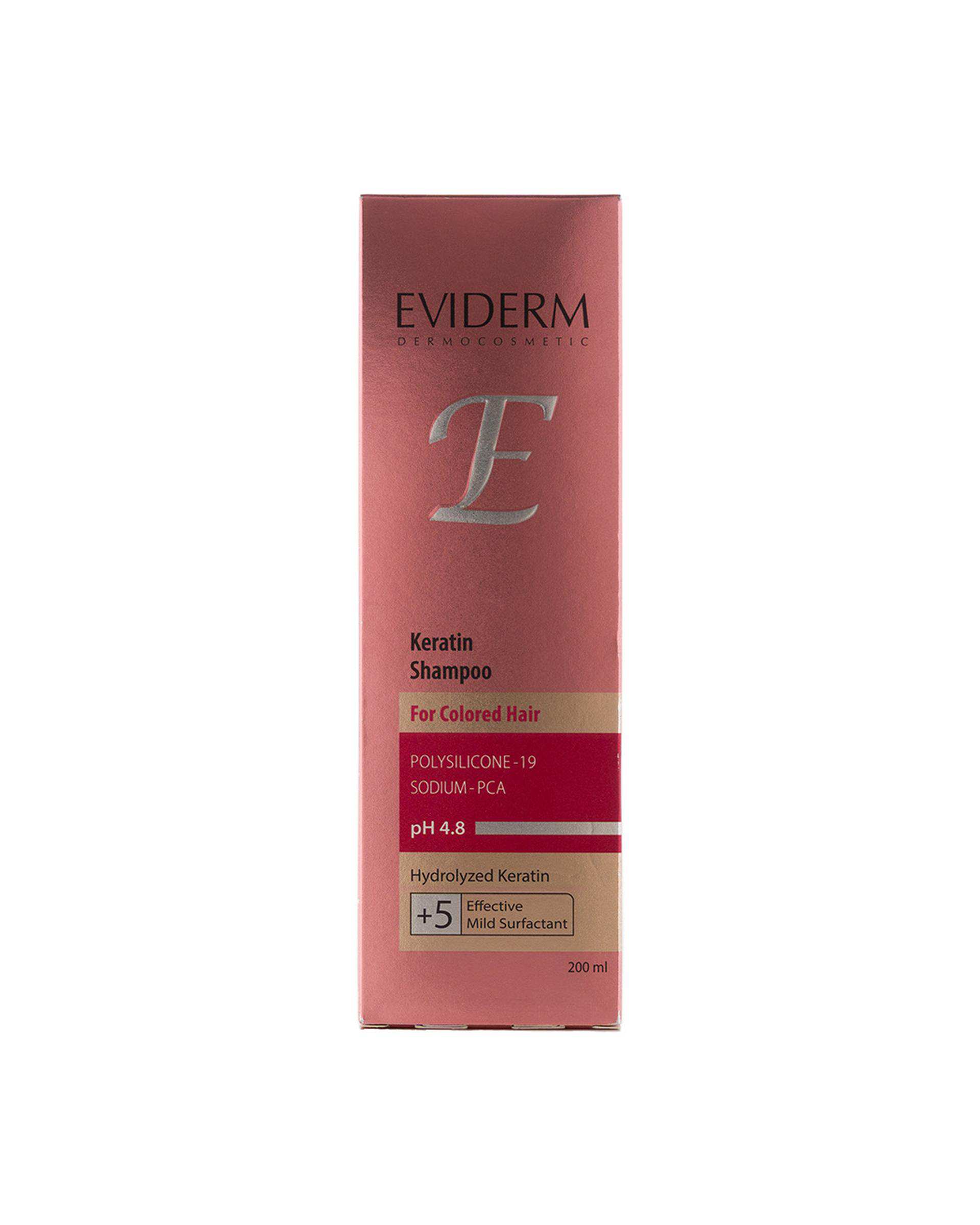 شامپو فاقد سولفات اویدرم Eviderm مناسب موهای رنگ شده حجم 200ml