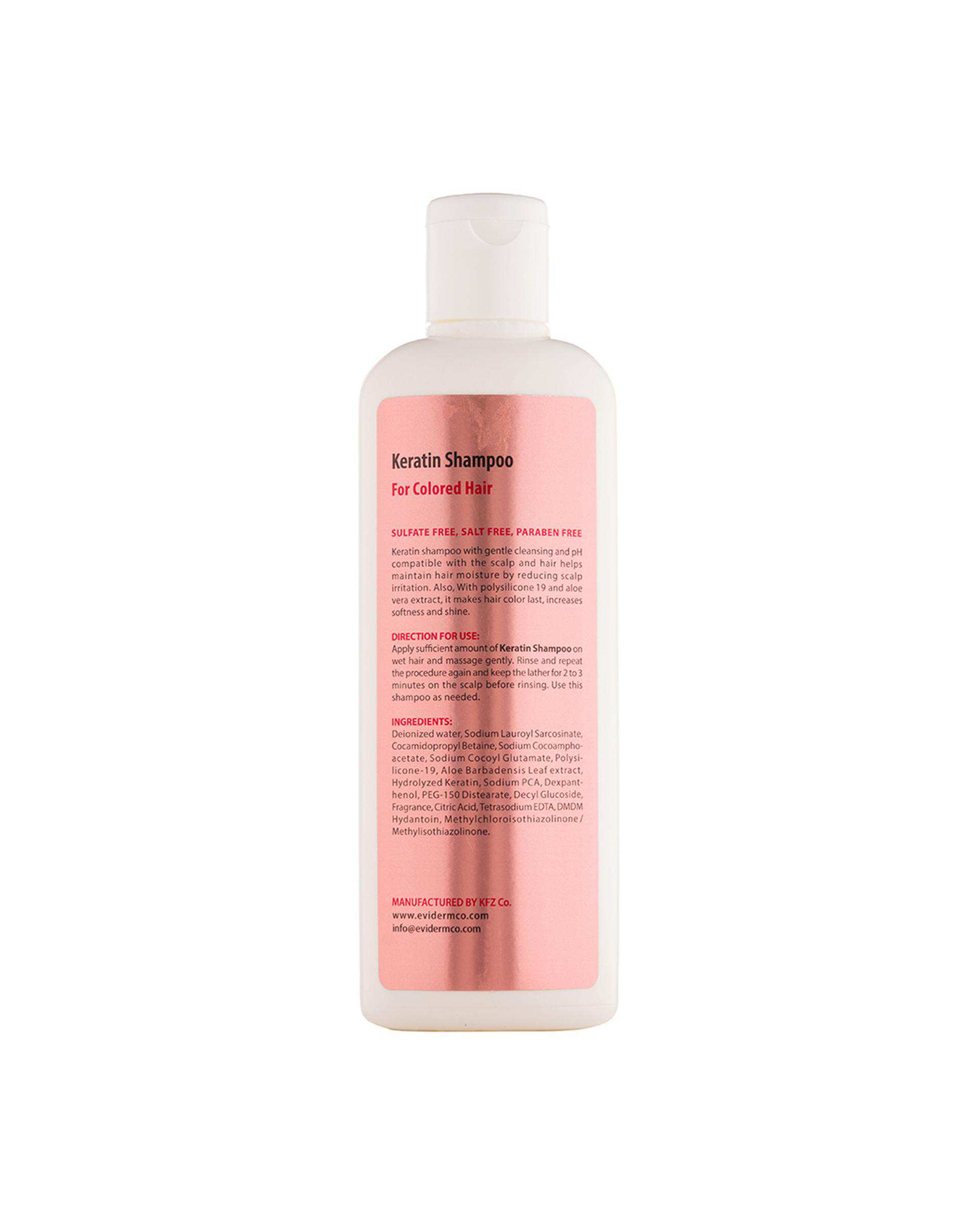 شامپو فاقد سولفات اویدرم Eviderm مناسب موهای رنگ شده حجم 200ml