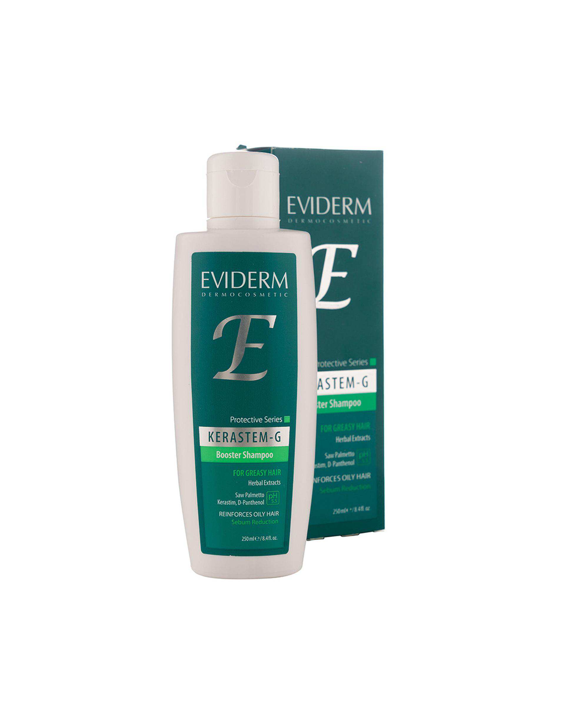 شامپو تقویت کننده مو اویدرم Eviderm مدل Kerastem G مناسب مو چرب حجم 250ml