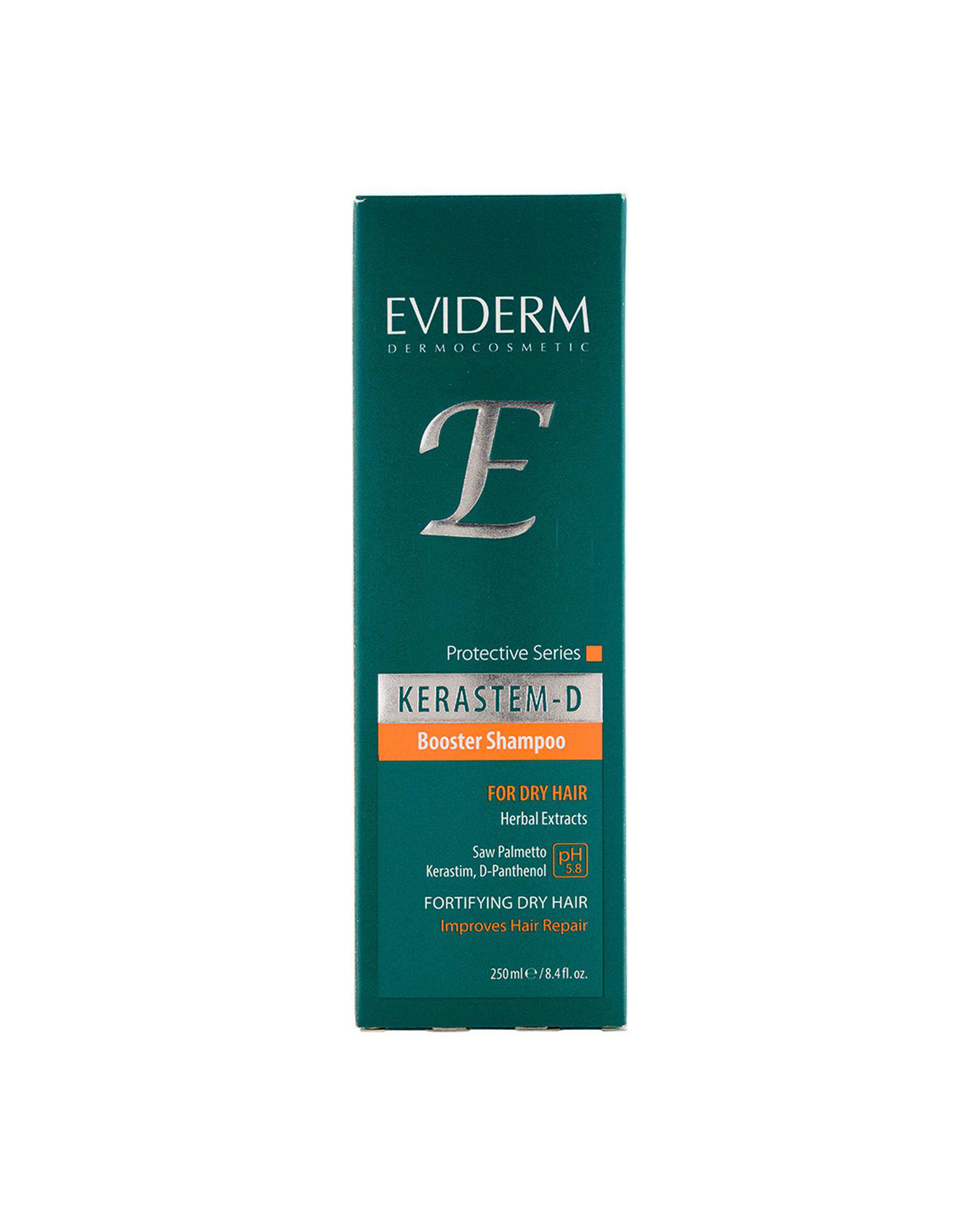 شامپو تقویت کننده مو اویدرم Eviderm مدل Kerastem D مناسب مو خشک حجم 250ml