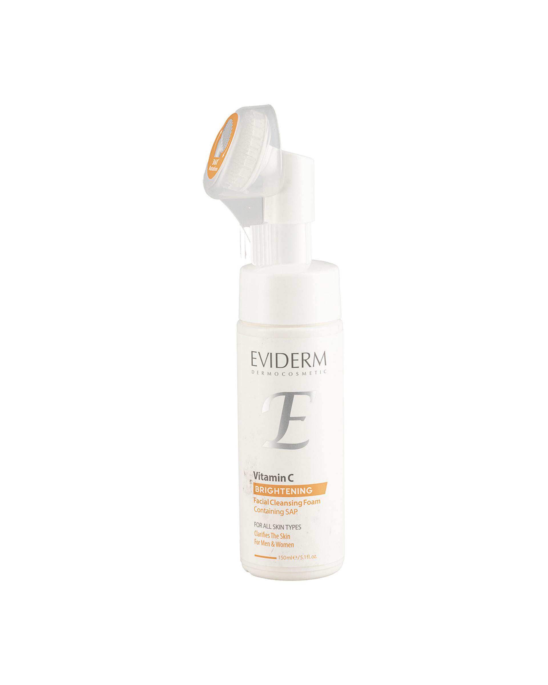 فوم شستشوی صورت اویدرم Eviderm مناسب انواع پوست حاوی مشتق ویتامین C حجم 150ml