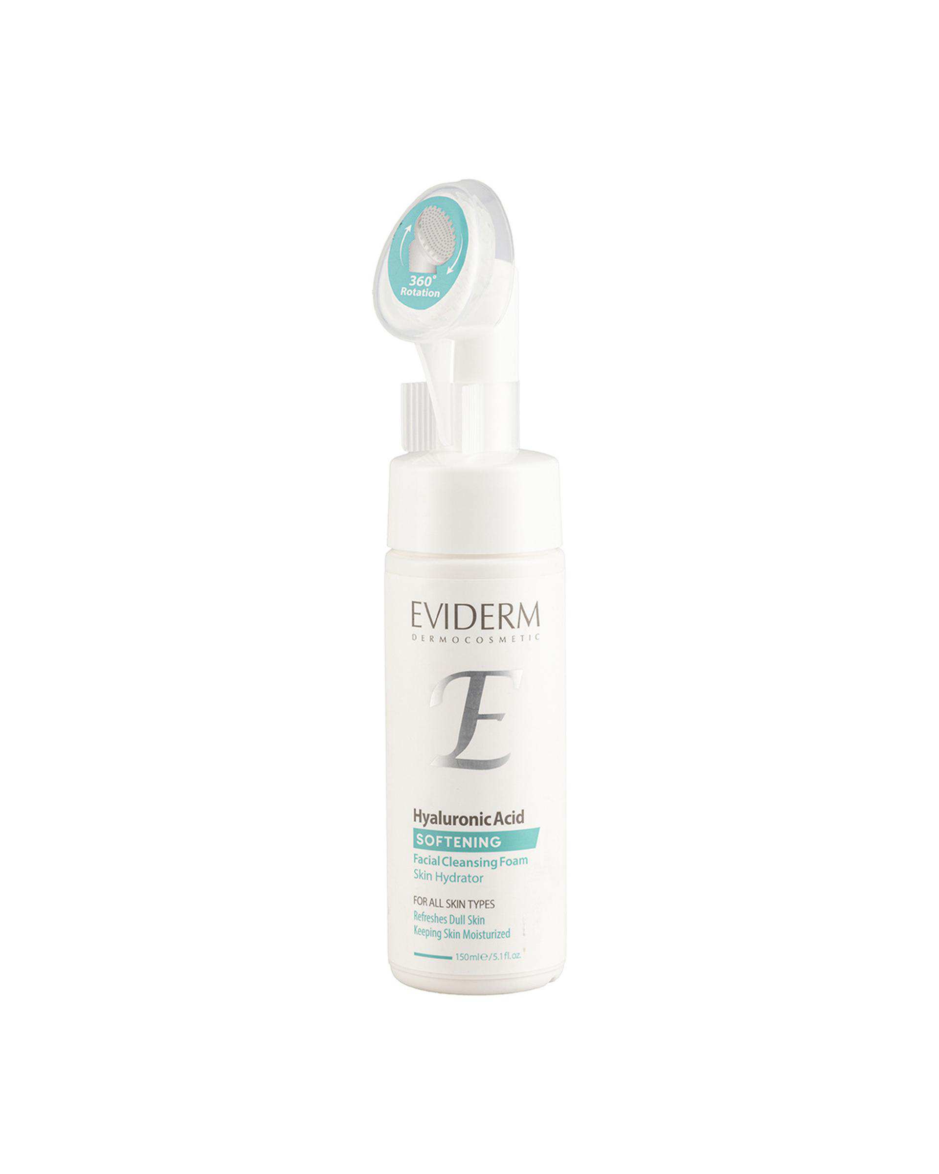 فوم شستشوی صورت اویدرم Eviderm مناسب انواع پوست حاوی هیالورونیک اسید حجم 150ml