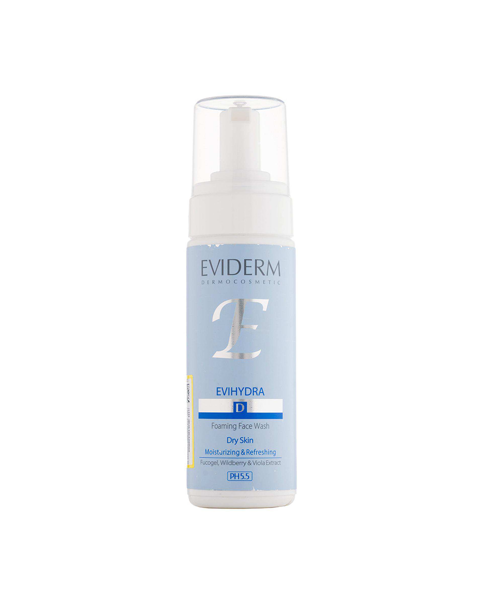 فوم شستشوی صورت اویدرم Eviderm مناسب پوست خشک حجم 150ml