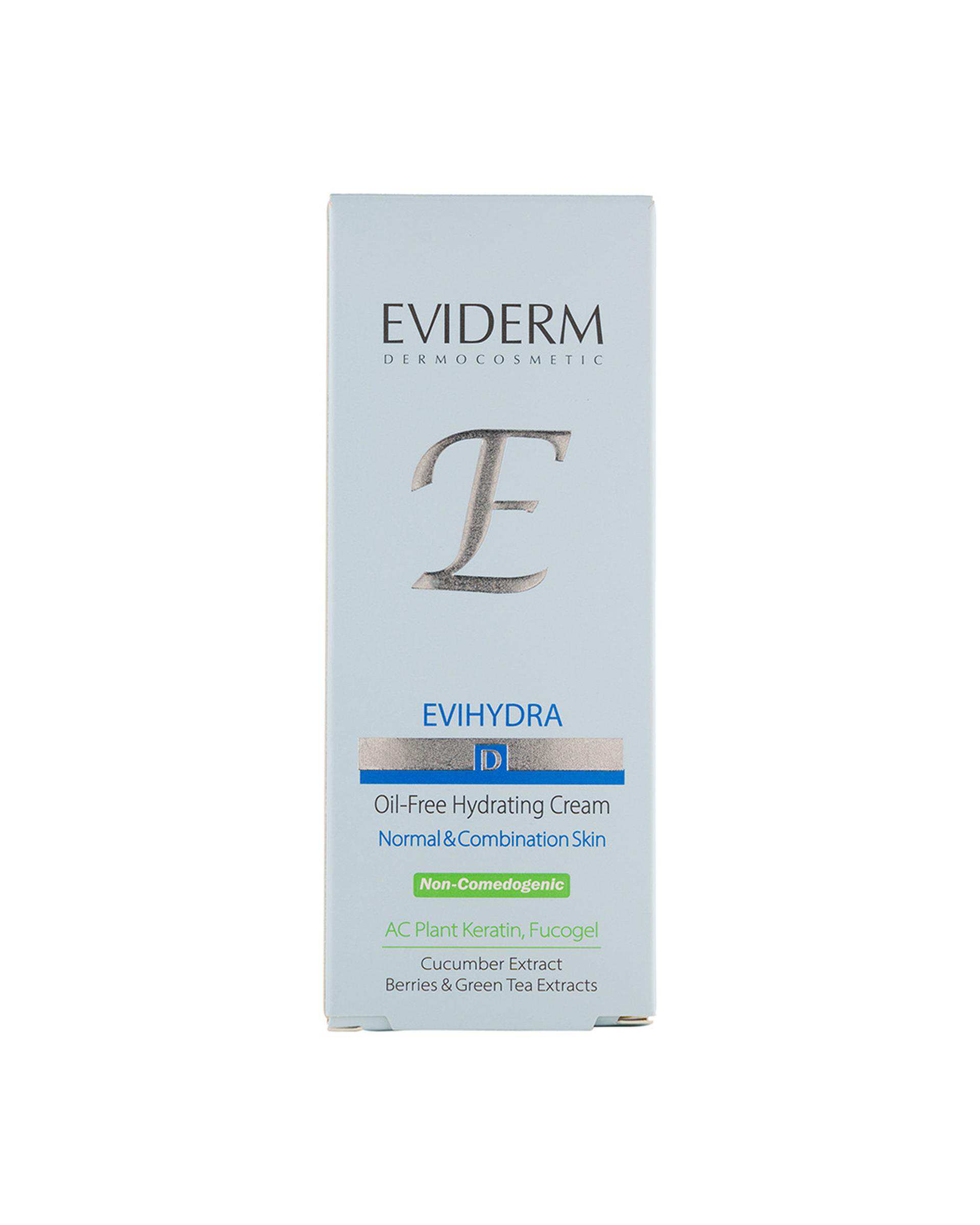 کرم آبرسان فاقد چربی اوی هیدرا اویدرم Eviderm مناسب پوست های نرمال و مختلط 50ml
