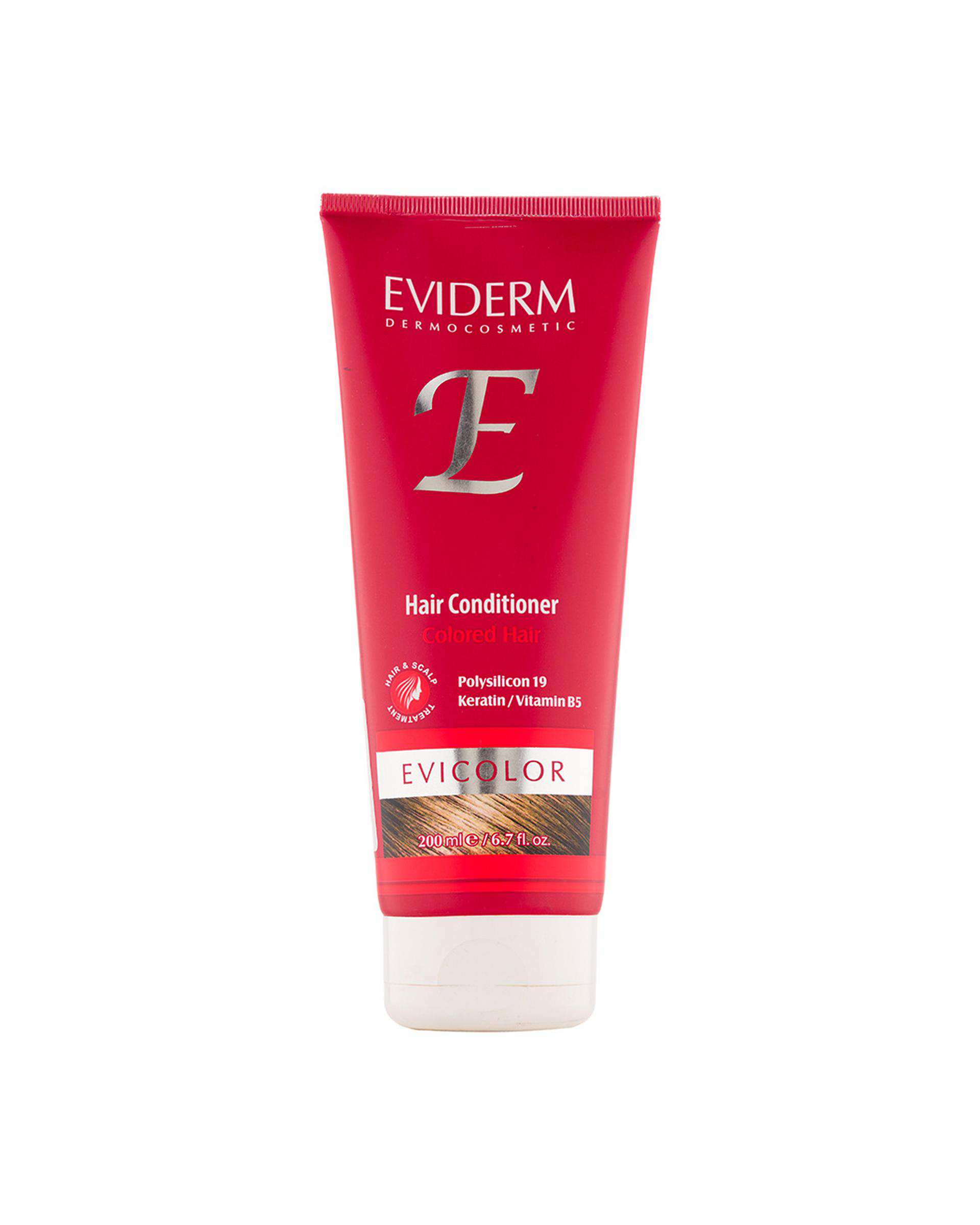 نرم کننده مو اویدرم Eviderm مدل اویکالر مناسب موهای رنگ شده حجم 200ml