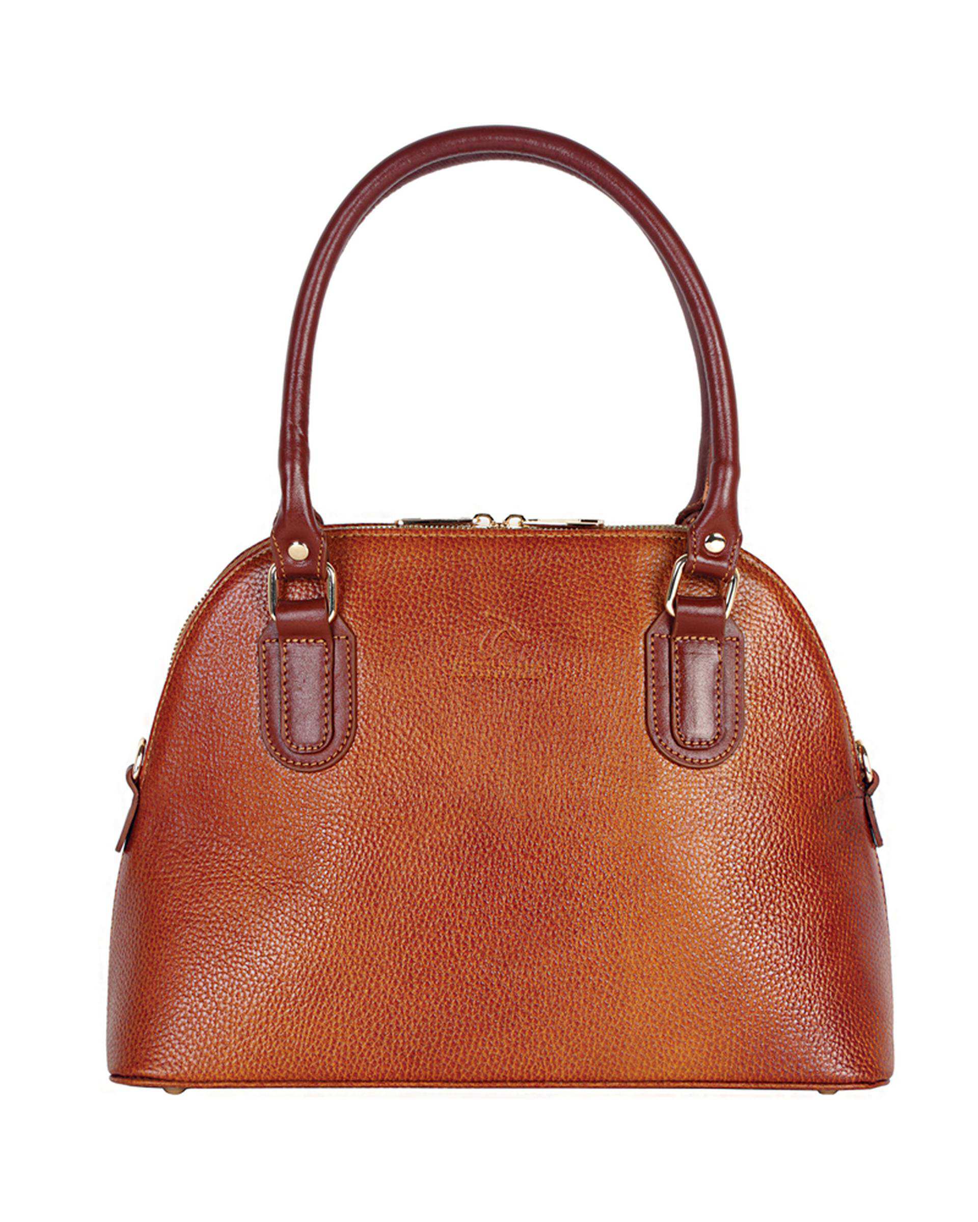 کیف دستی چرم زنانه عسلی چرم بارز Charm Barez مدل DZ69.1