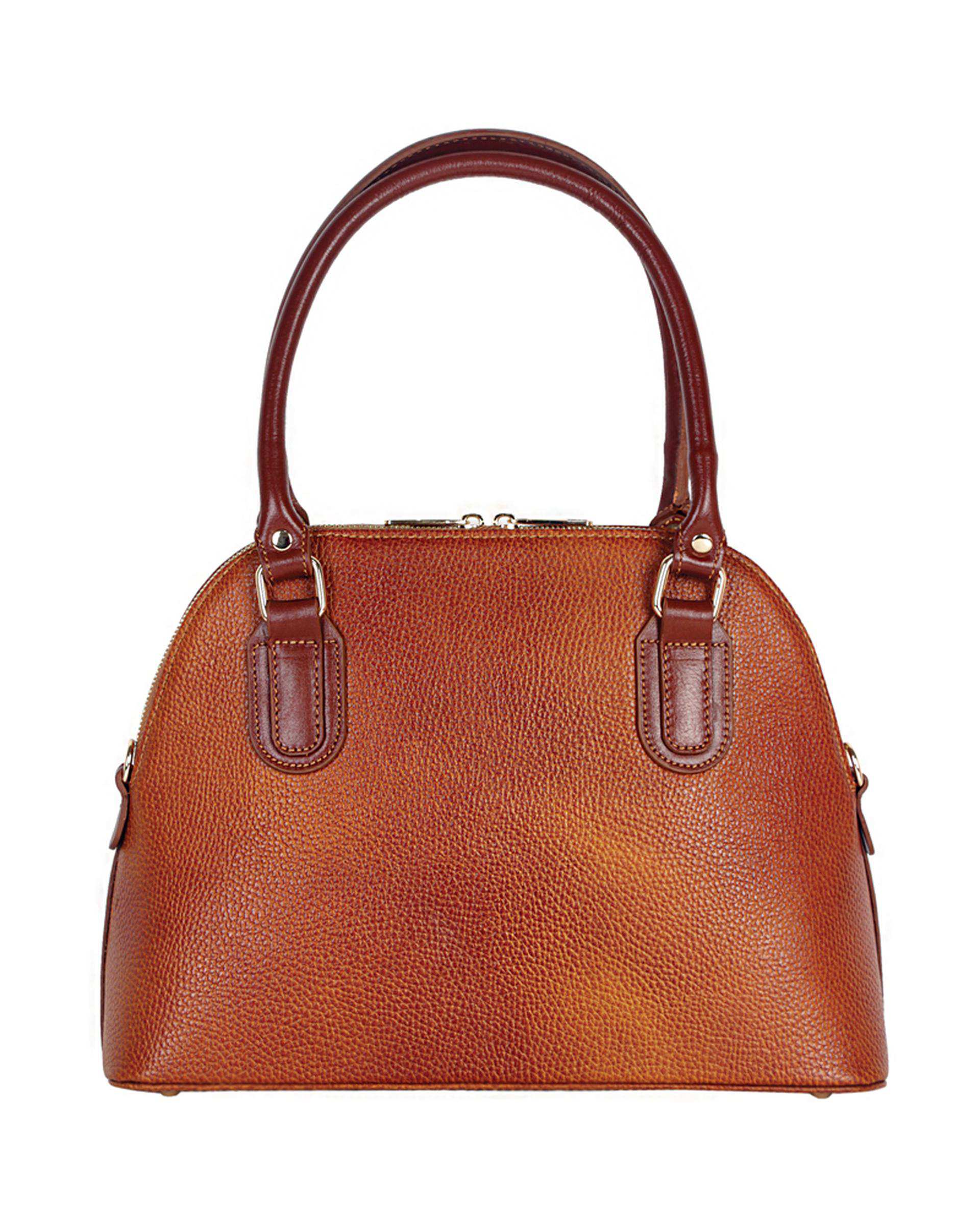 کیف دستی چرم زنانه عسلی چرم بارز Charm Barez مدل DZ69.1