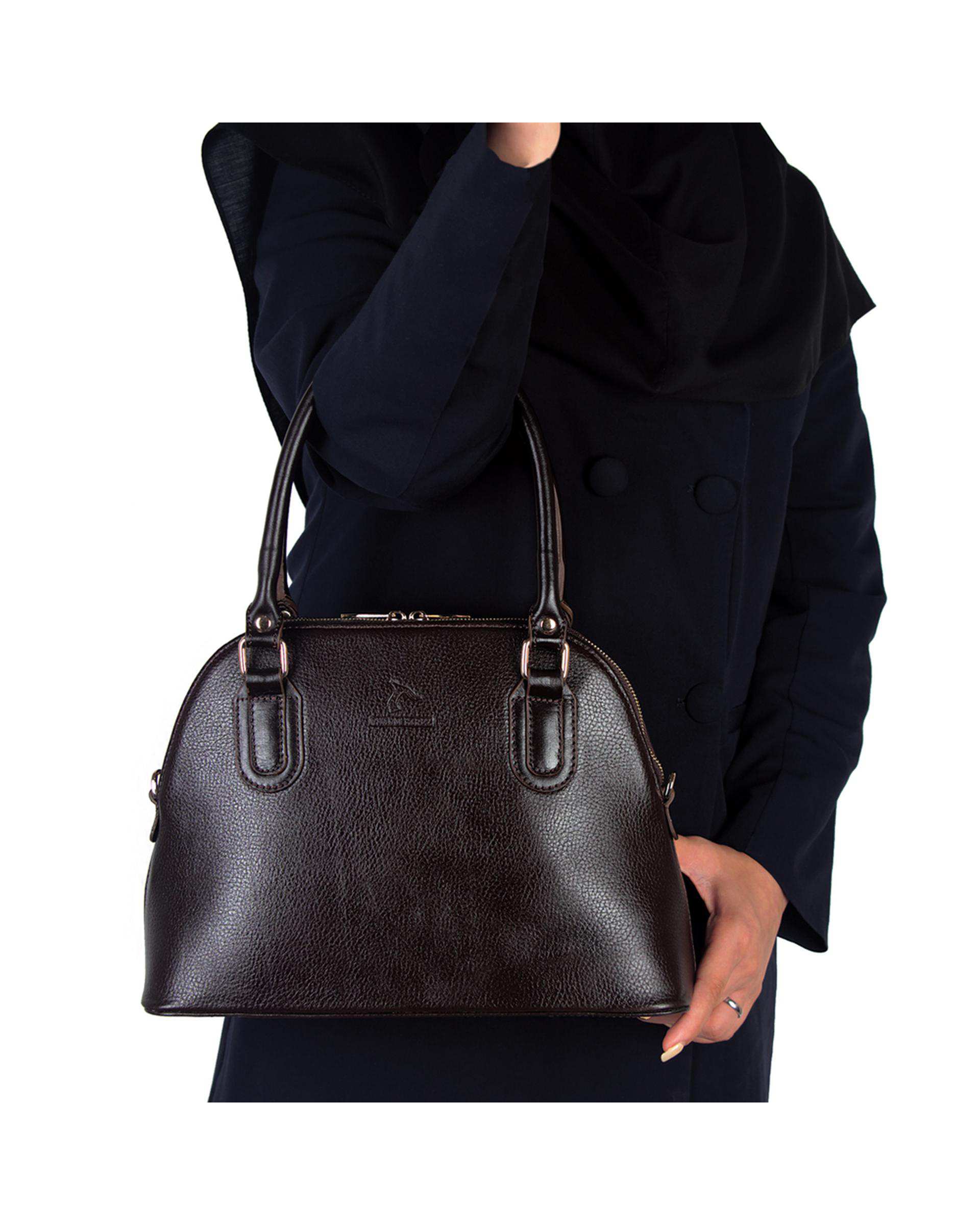 کیف دستی چرم زنانه قهوه ای چرم بارز Charm Barez مدل DZ69.1