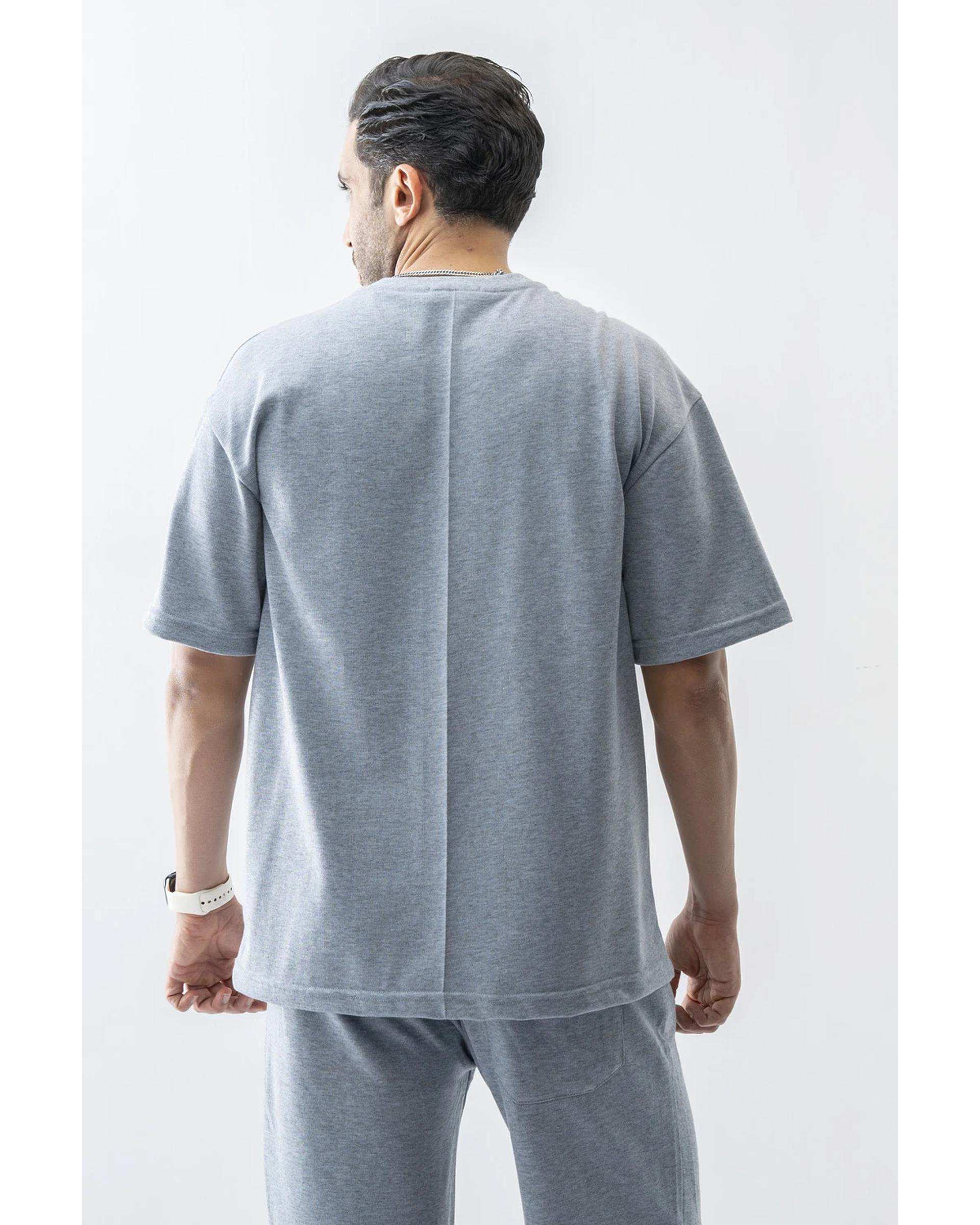 تی شرت مردانه باکسی نقره ای آر ان اس RNS کد 12022412
