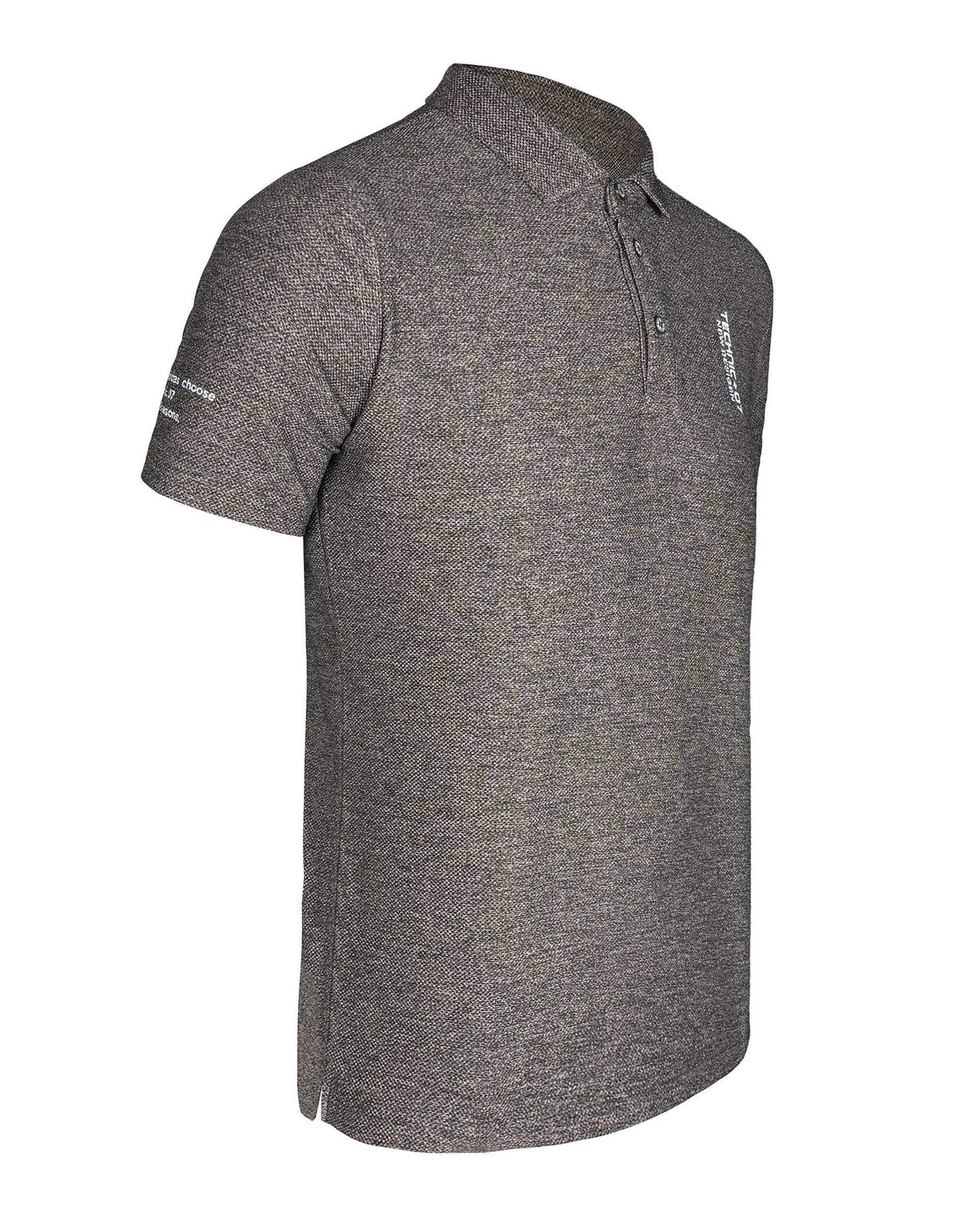 پولوشرت ورزشی مردانه طوسی ملانژ تکنیک پلاس 07 کد TS-163-MEL