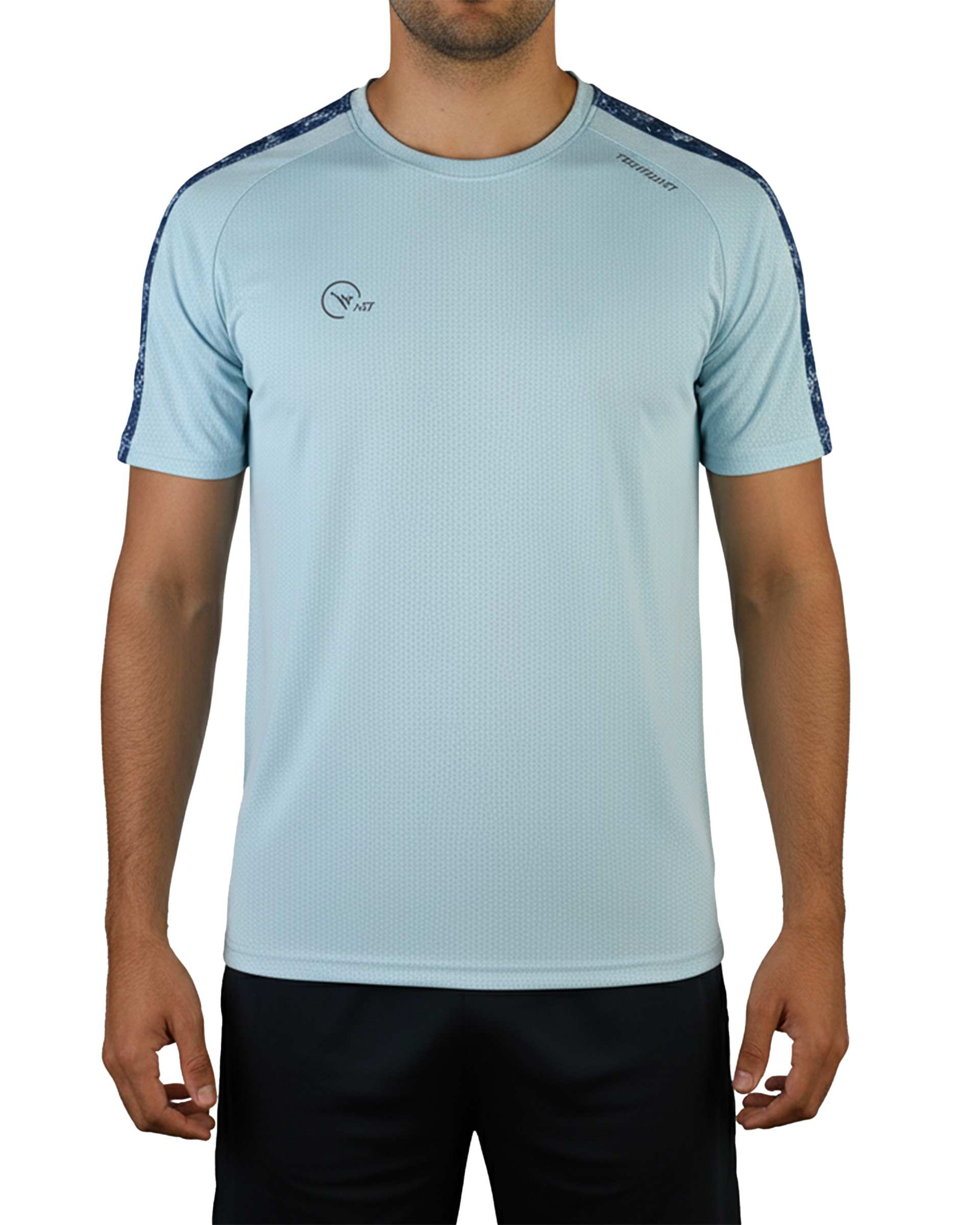 تیشرت ورزشی مردانه آبی آسمانی تکنیک پلاس 07 کد TS-170-ABI