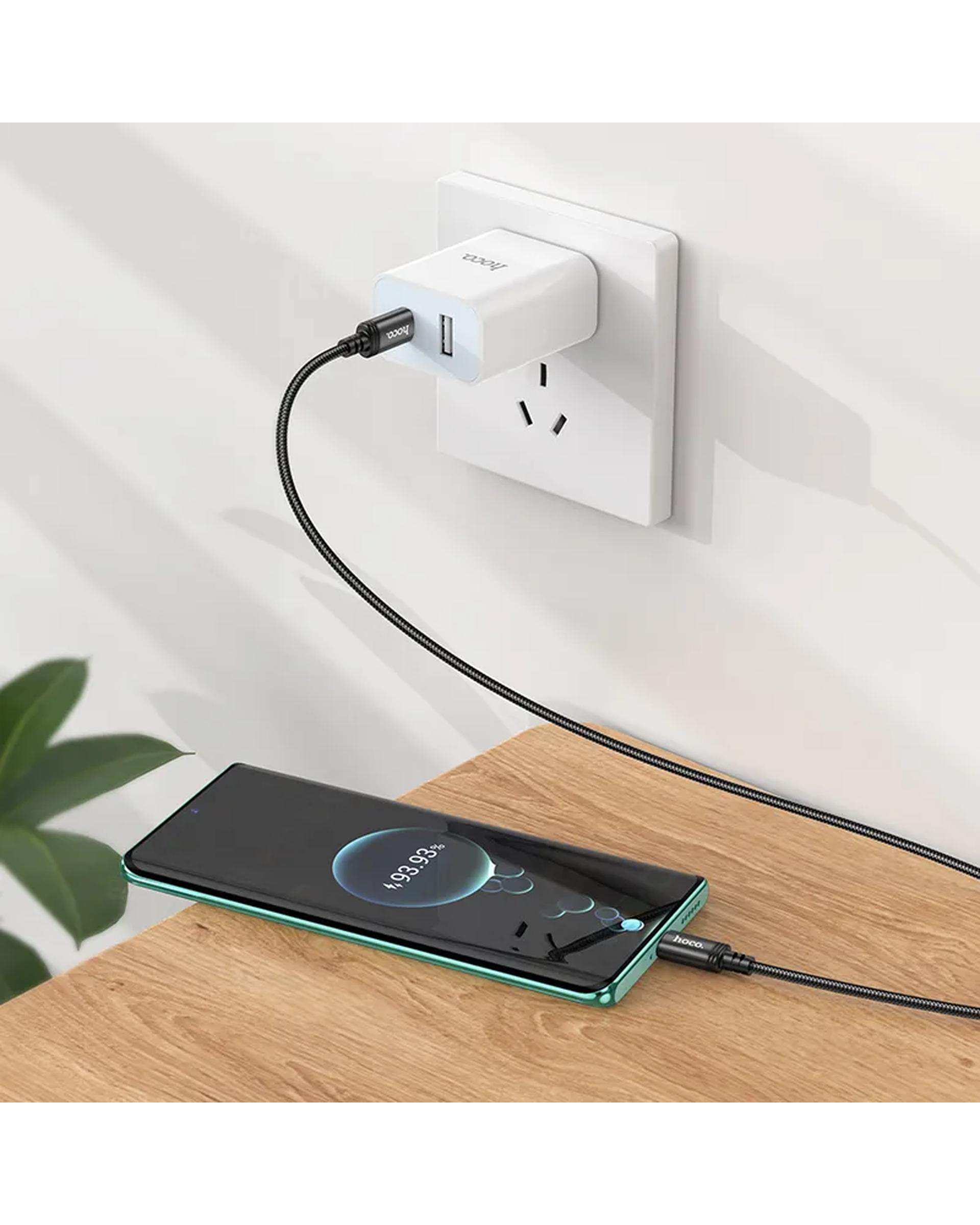 کابل شارژ 60 وات USB-C به USB-C مشکی هوکو hoco مدل X89