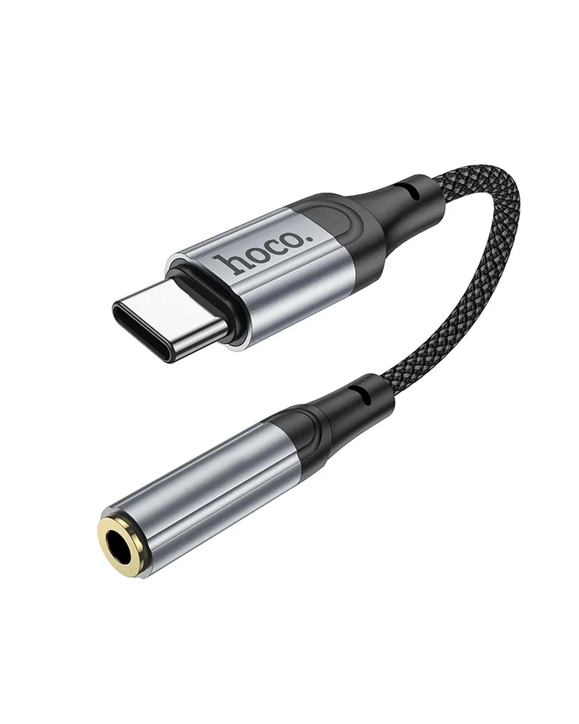 مبدل OTG جک USB-C TO AUX 3.5mm مشکی هوکو hoco مدل LS36