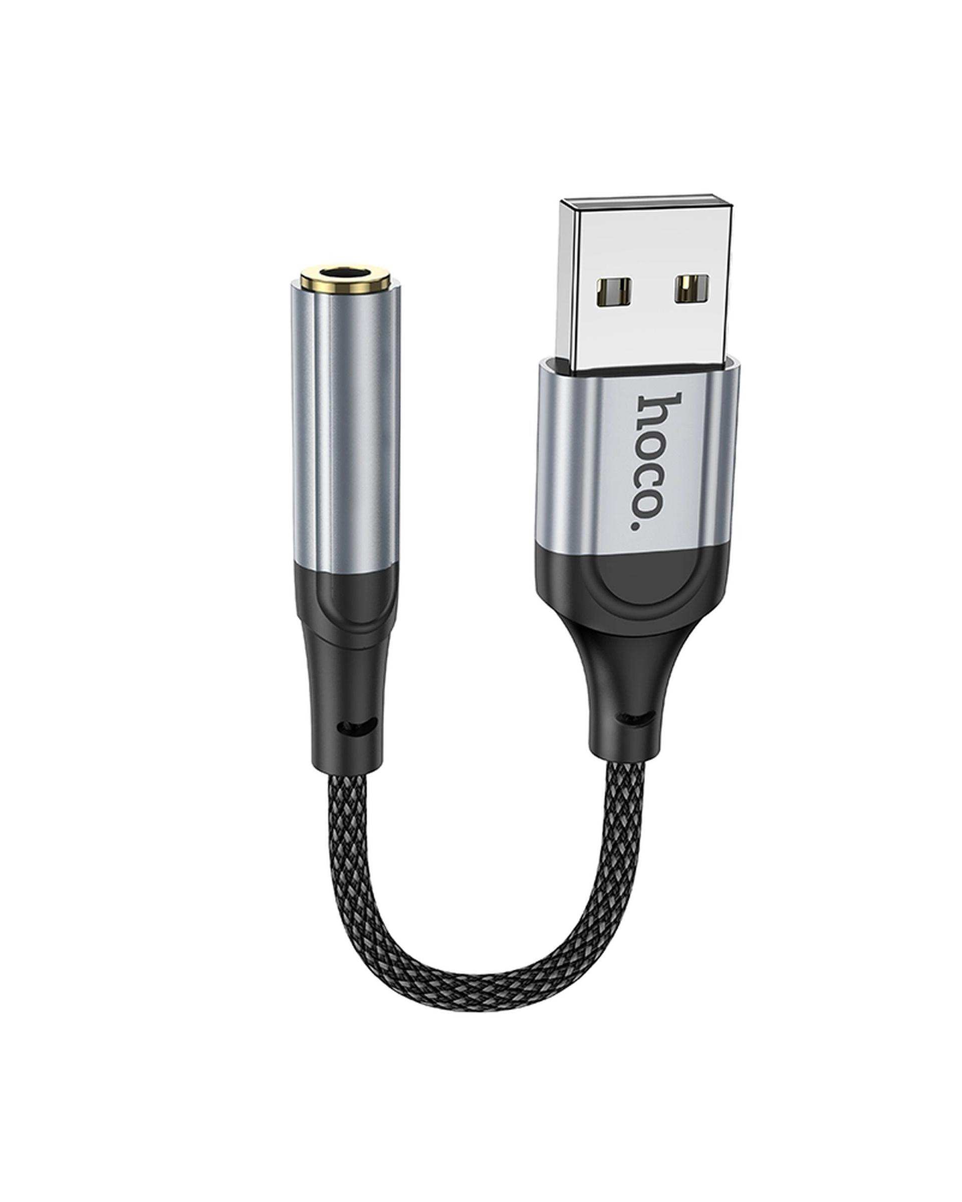 کابل مبدل صوتی مشکی هوکو hoco مدل LS36 3.5 MM TO USB-A
