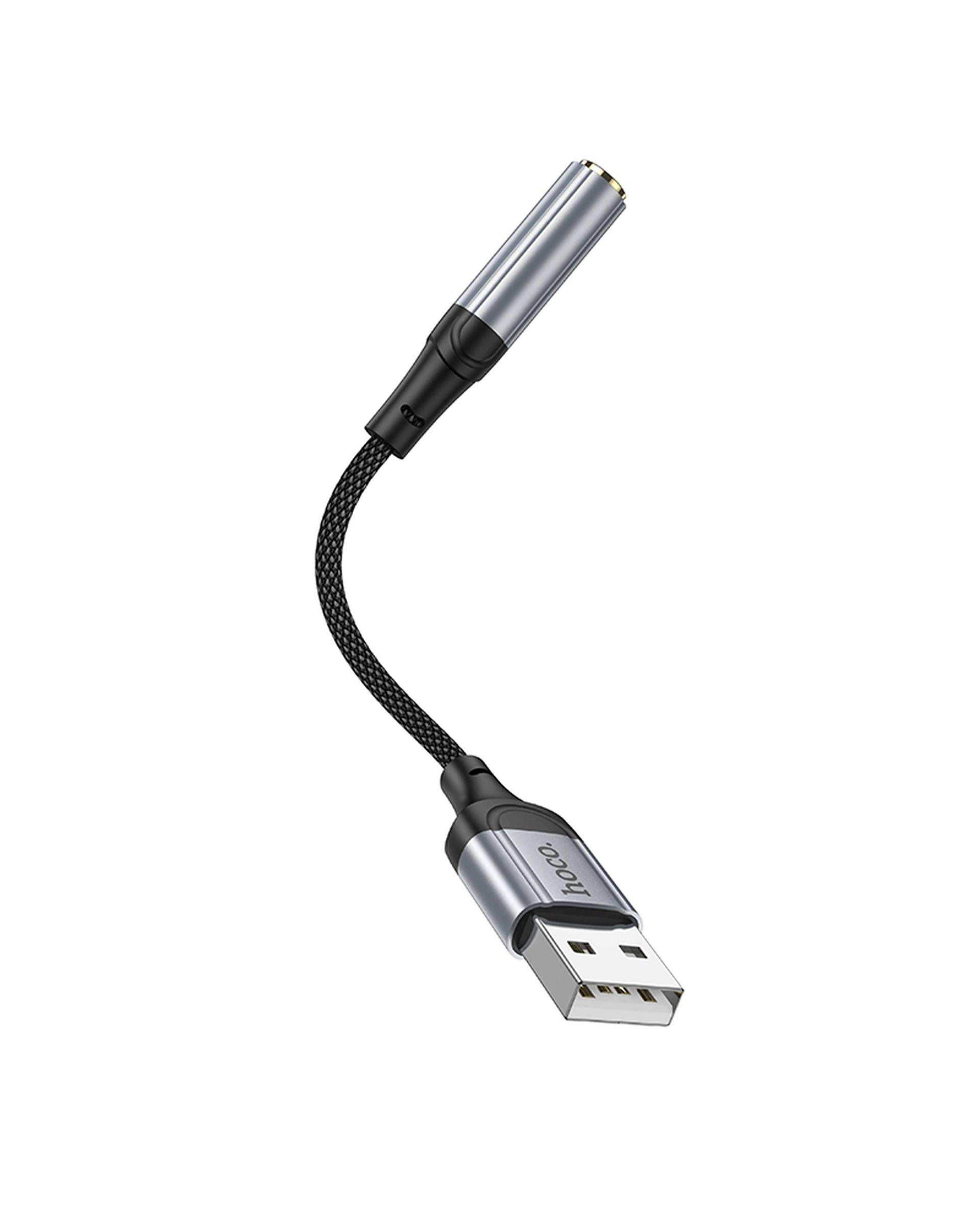 کابل مبدل صوتی مشکی هوکو hoco مدل LS36 3.5 MM TO USB-A