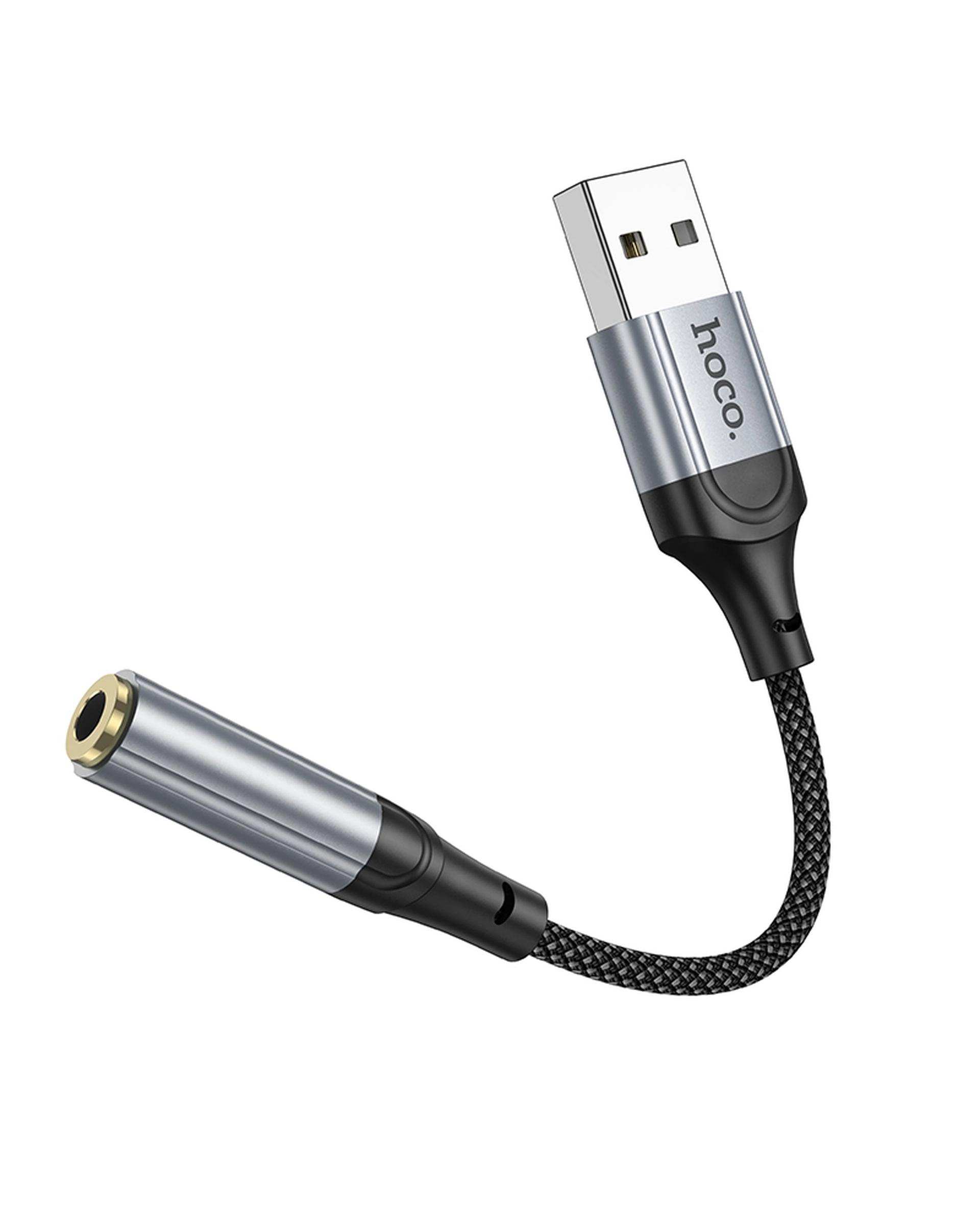 کابل مبدل صوتی مشکی هوکو hoco مدل LS36 3.5 MM TO USB-A
