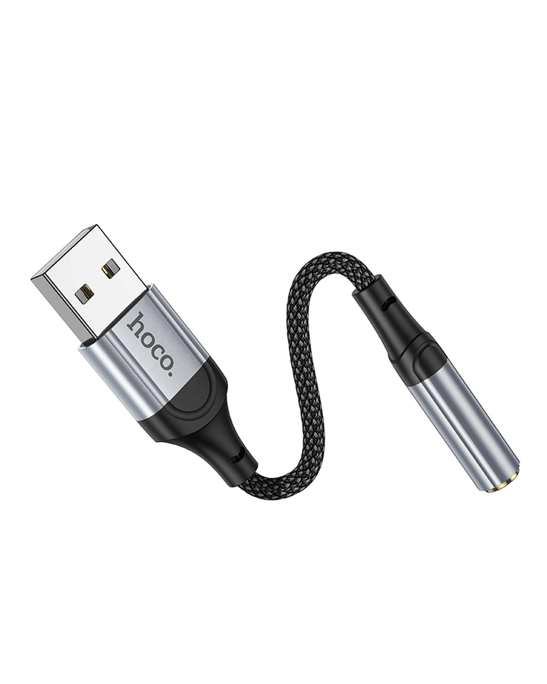 کابل مبدل صوتی مشکی هوکو hoco مدل LS36 3.5 MM TO USB-A