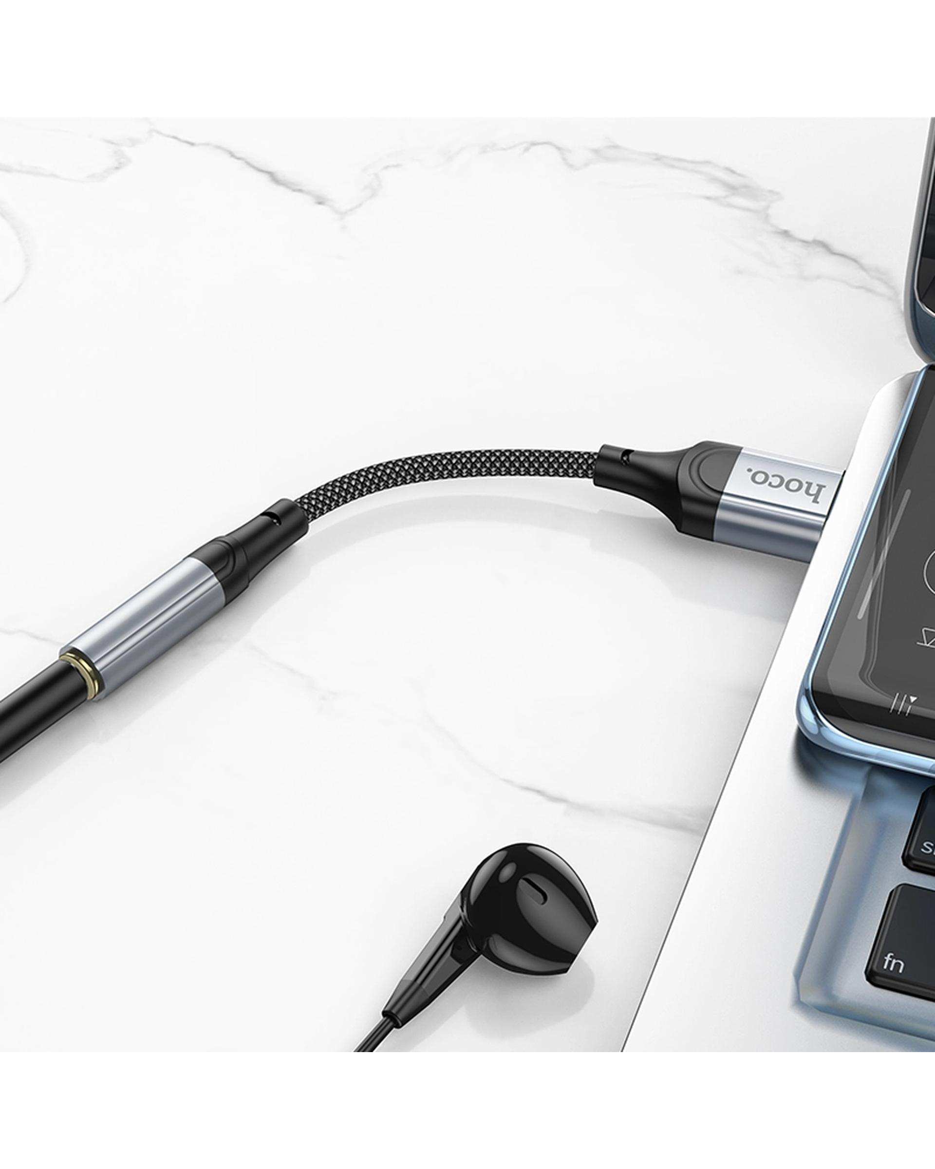 کابل مبدل صوتی مشکی هوکو hoco مدل LS36 3.5 MM TO USB-A