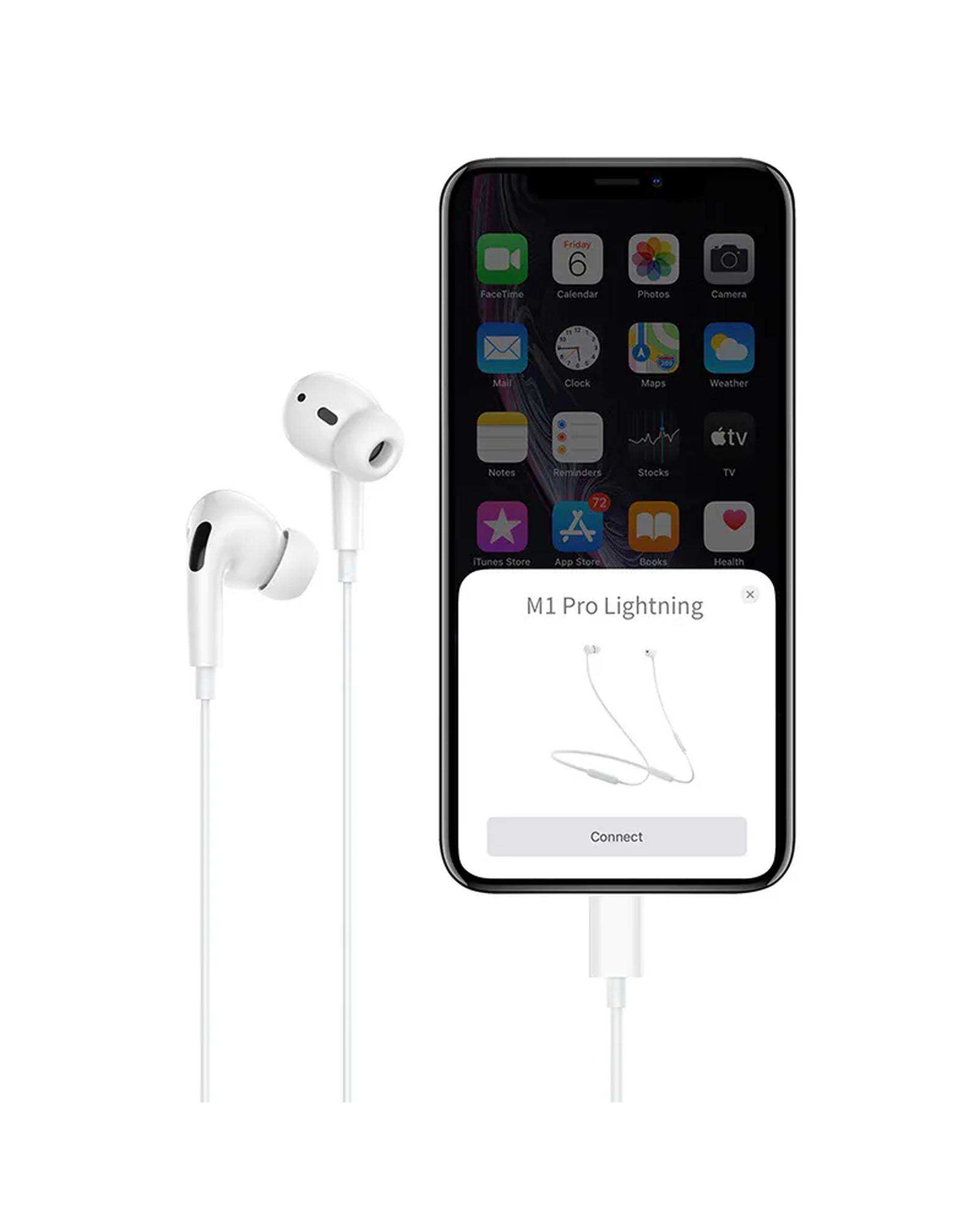 هندزفری سیمی سفید هوکو hoco مدل M1 PRO IPHONE