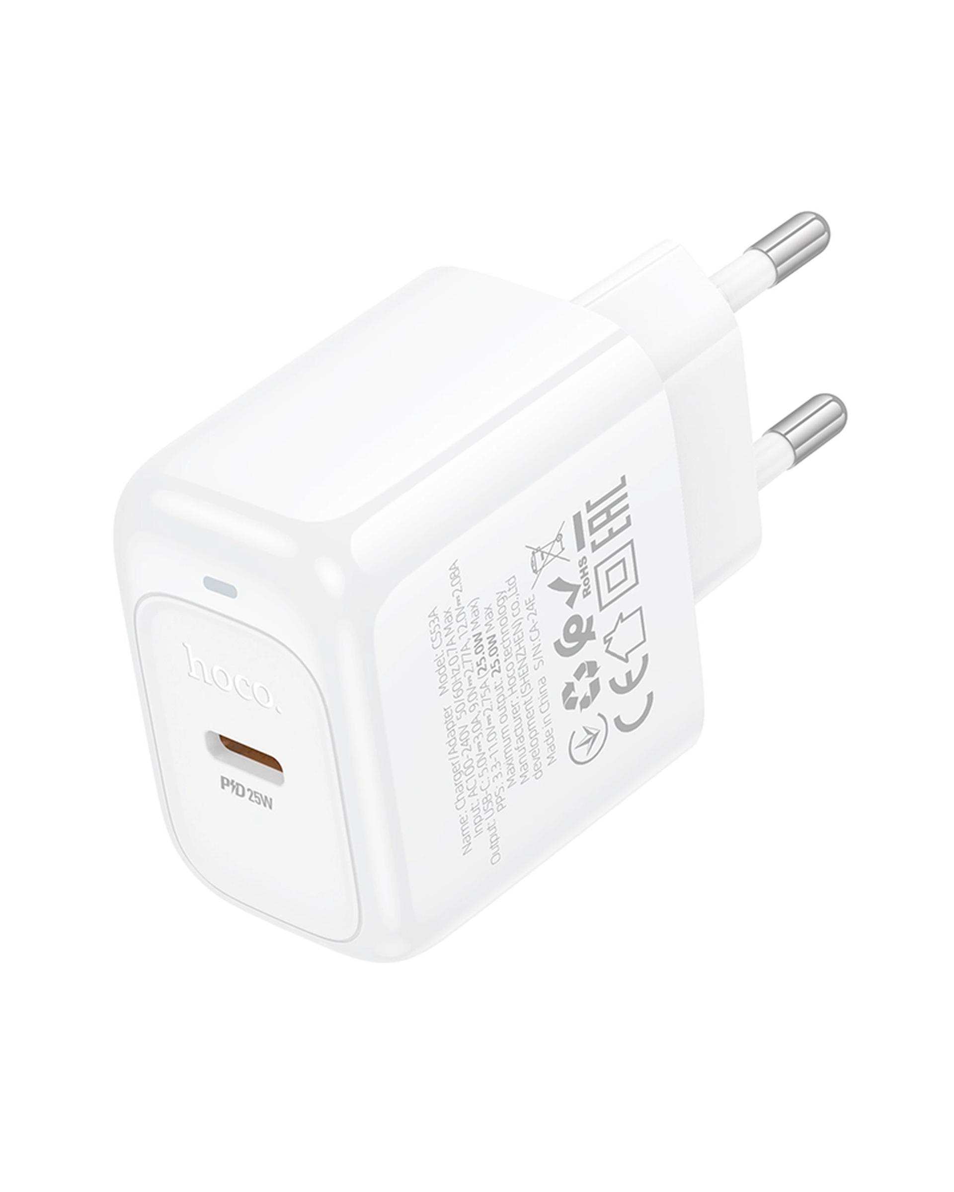 شارژر دیواری 25 وات سفید هوکو hoco مدل CS53A USB