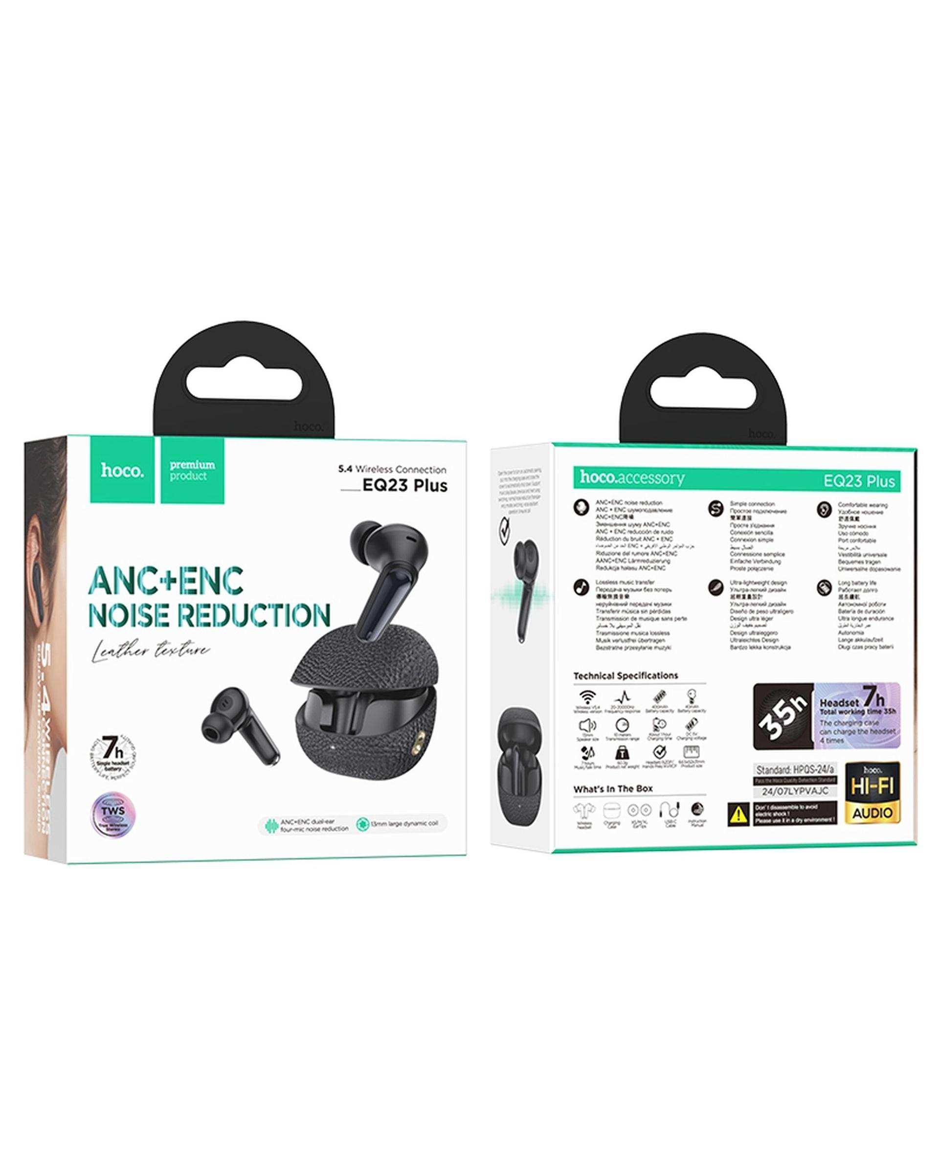 هندزفری بلوتوثی مشکی هوکو hoco مدل EQ23 PLUS ANC+ENC