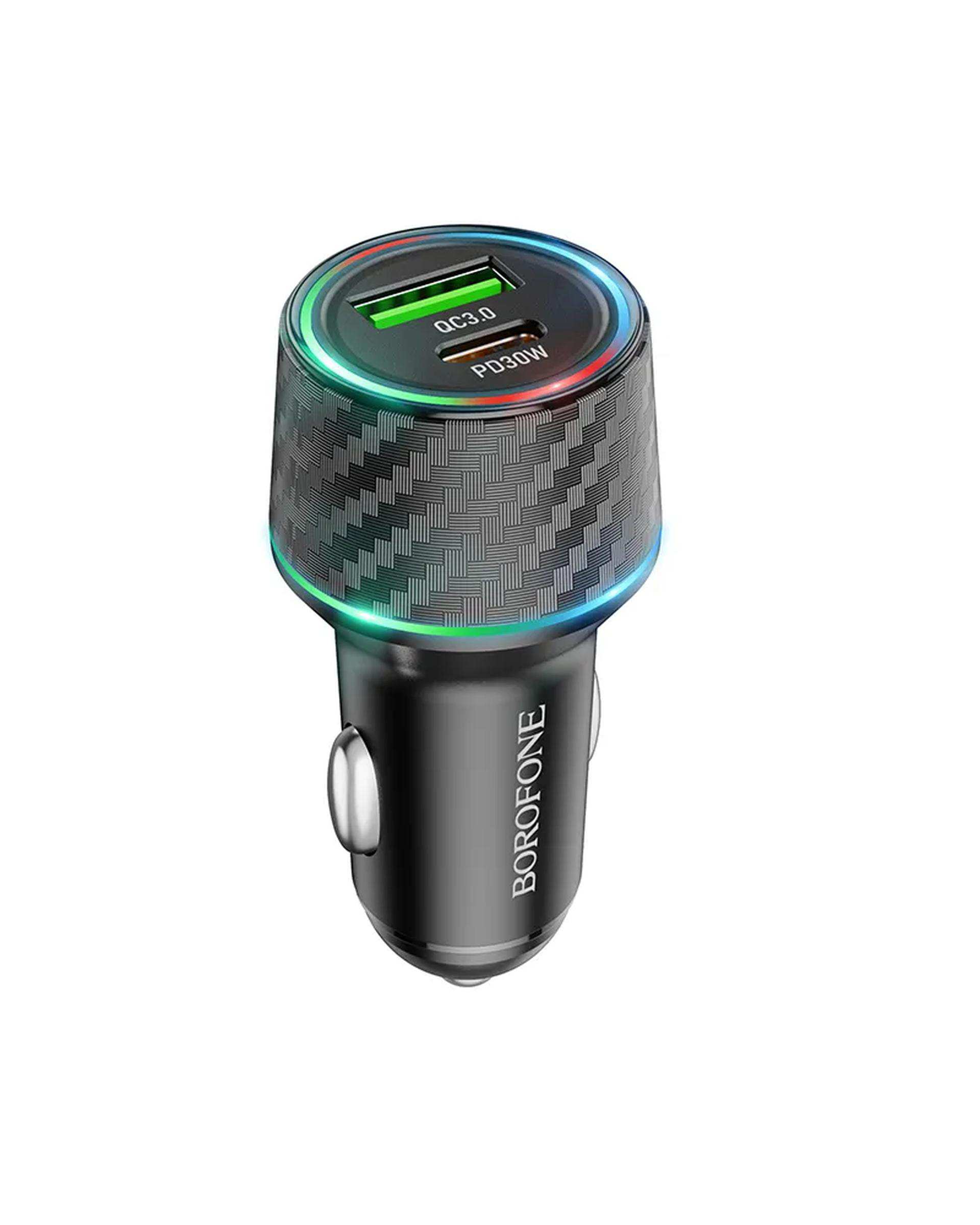 شارژر فندکی 48 وات مشکی بروفون Borofone مدل BZ21 USB