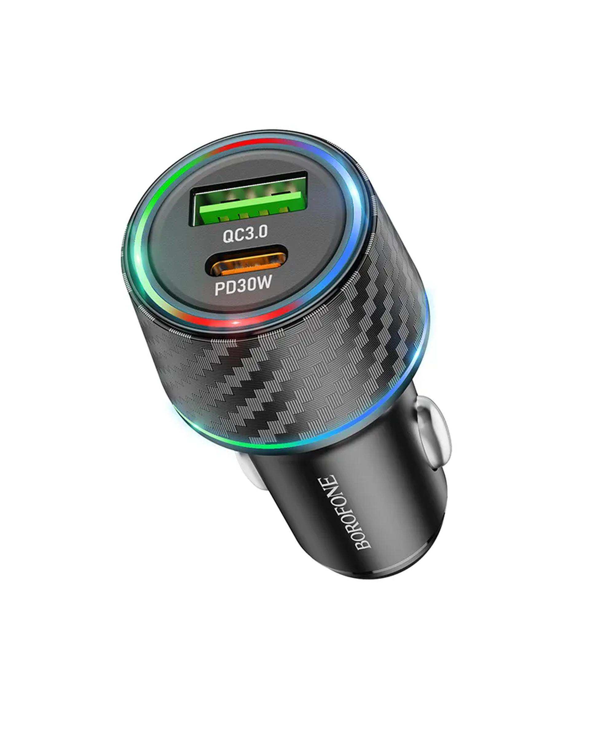 شارژر فندکی 48 وات مشکی بروفون Borofone مدل BZ21 USB