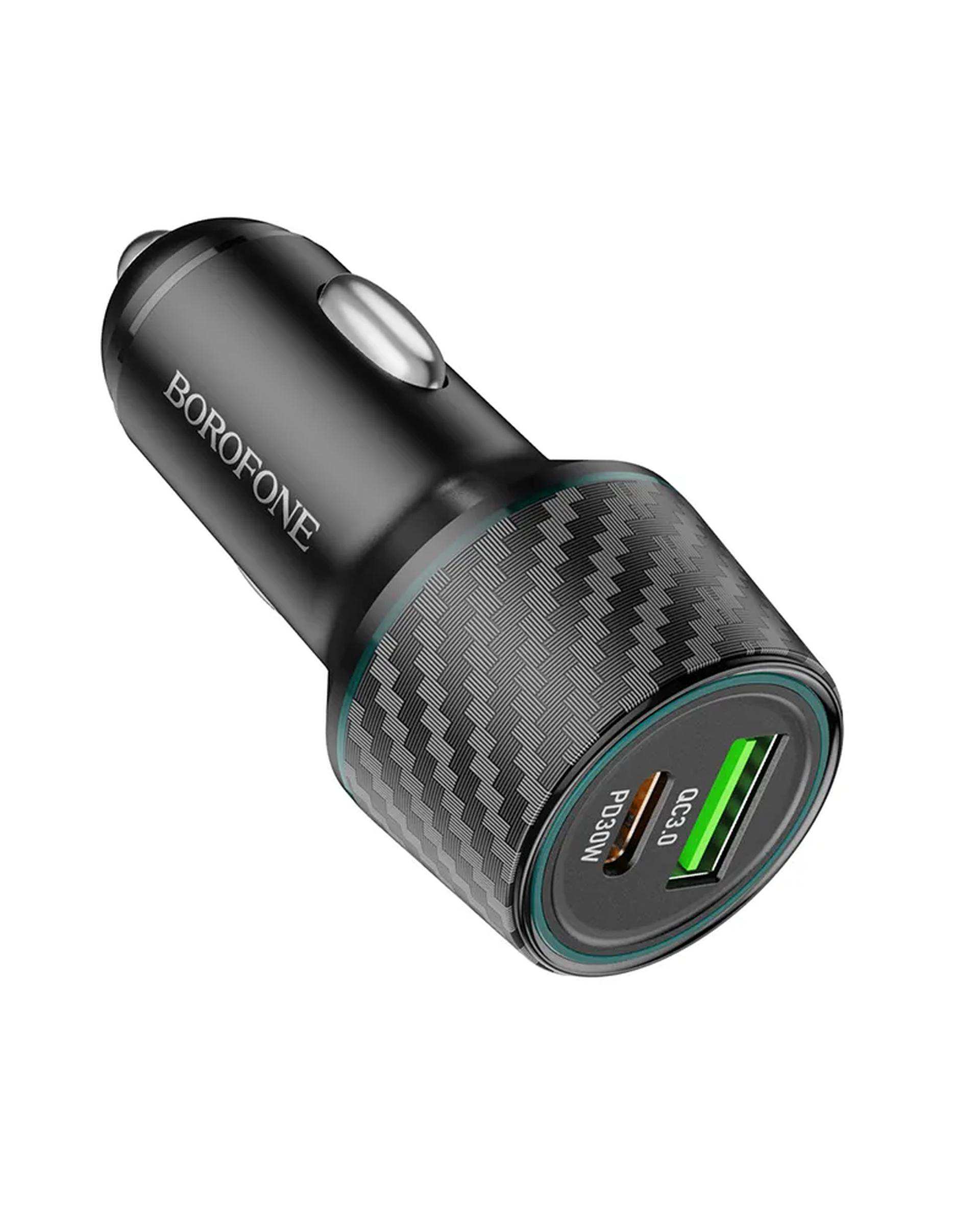 شارژر فندکی 48 وات مشکی بروفون Borofone مدل BZ21 USB