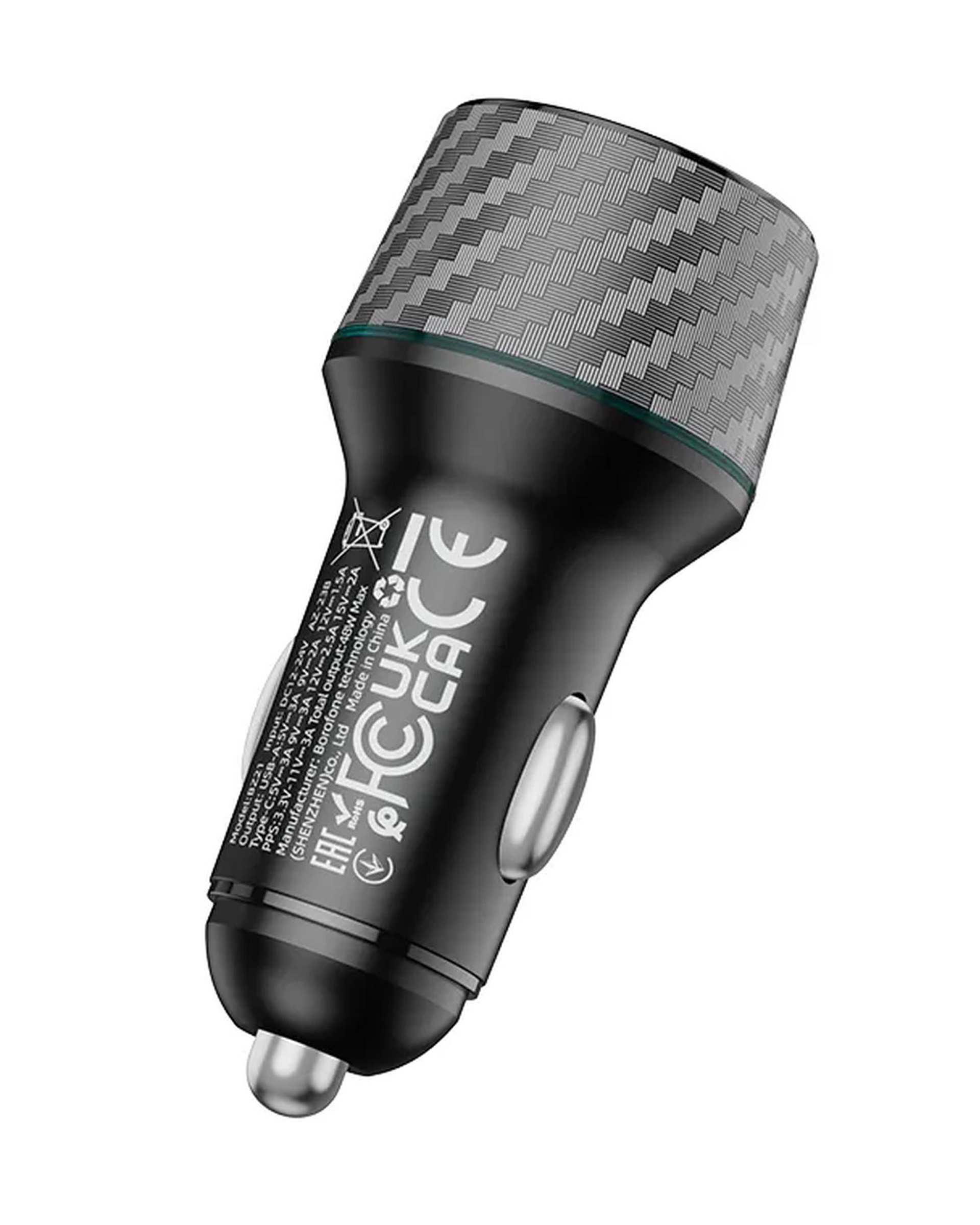 شارژر فندکی 48 وات مشکی بروفون Borofone مدل BZ21 USB