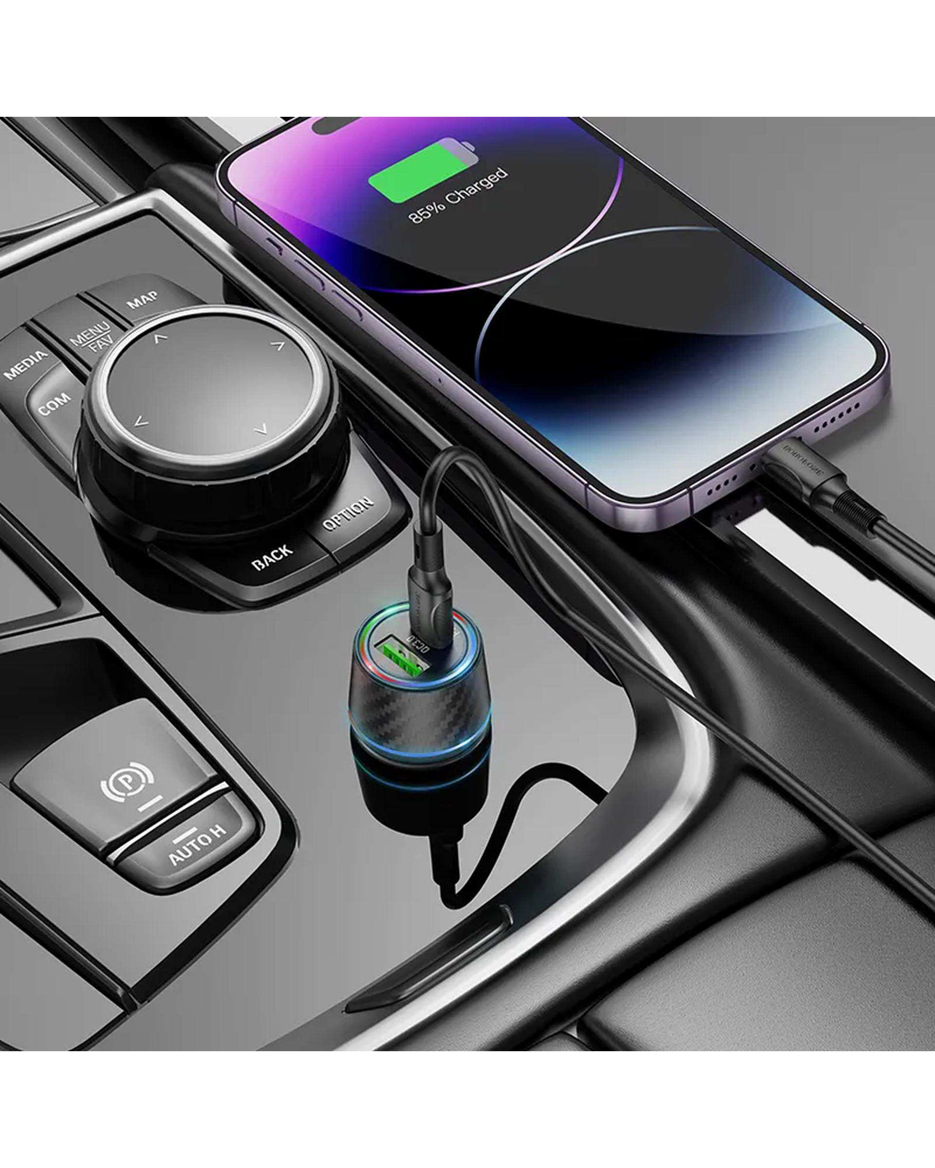 شارژر فندکی 48 وات مشکی بروفون Borofone مدل BZ21 USB