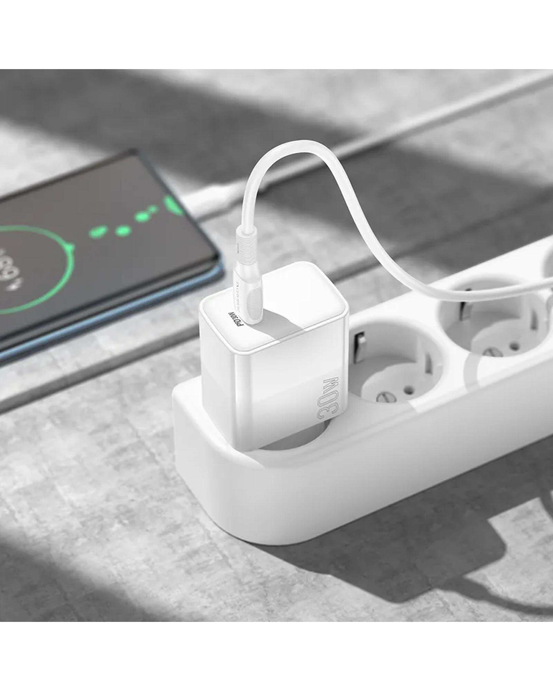 شارژر دیواری 30 وات سفید بروفون Borofone مدل BA77A USB