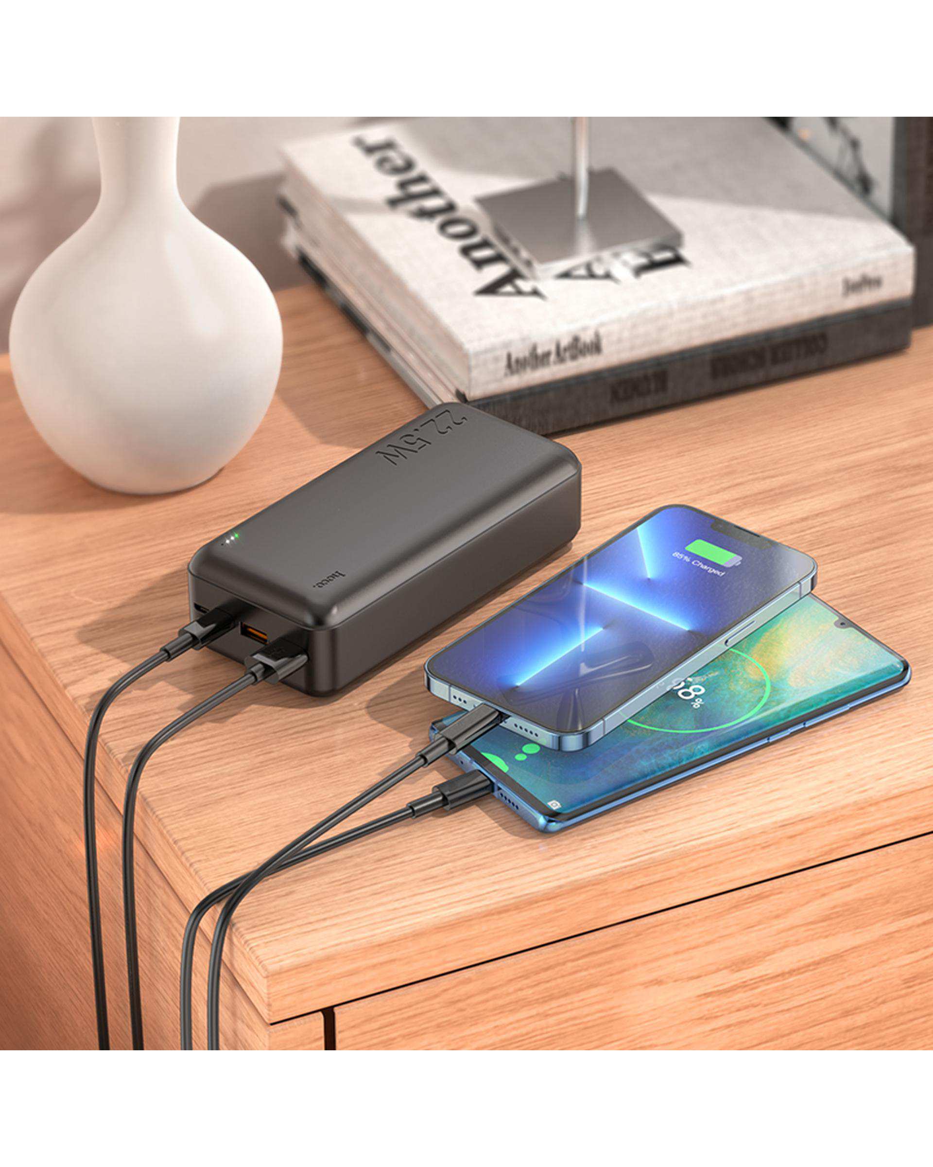 پاوربانک 20 وات فست شارژ مشکی هوکو hoco مدل J101B ظرفیت 30000 میلی آمپر ساعت