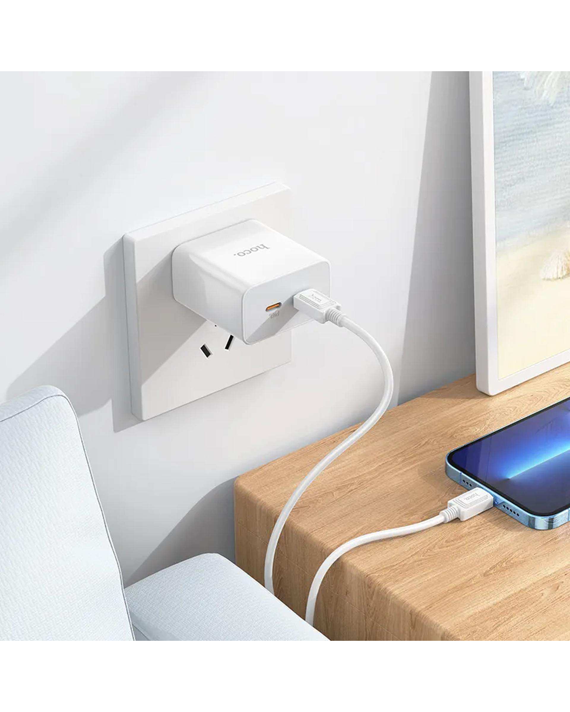 شارژر دیواری 35 وات سفید هوکو hoco مدل C108 USB