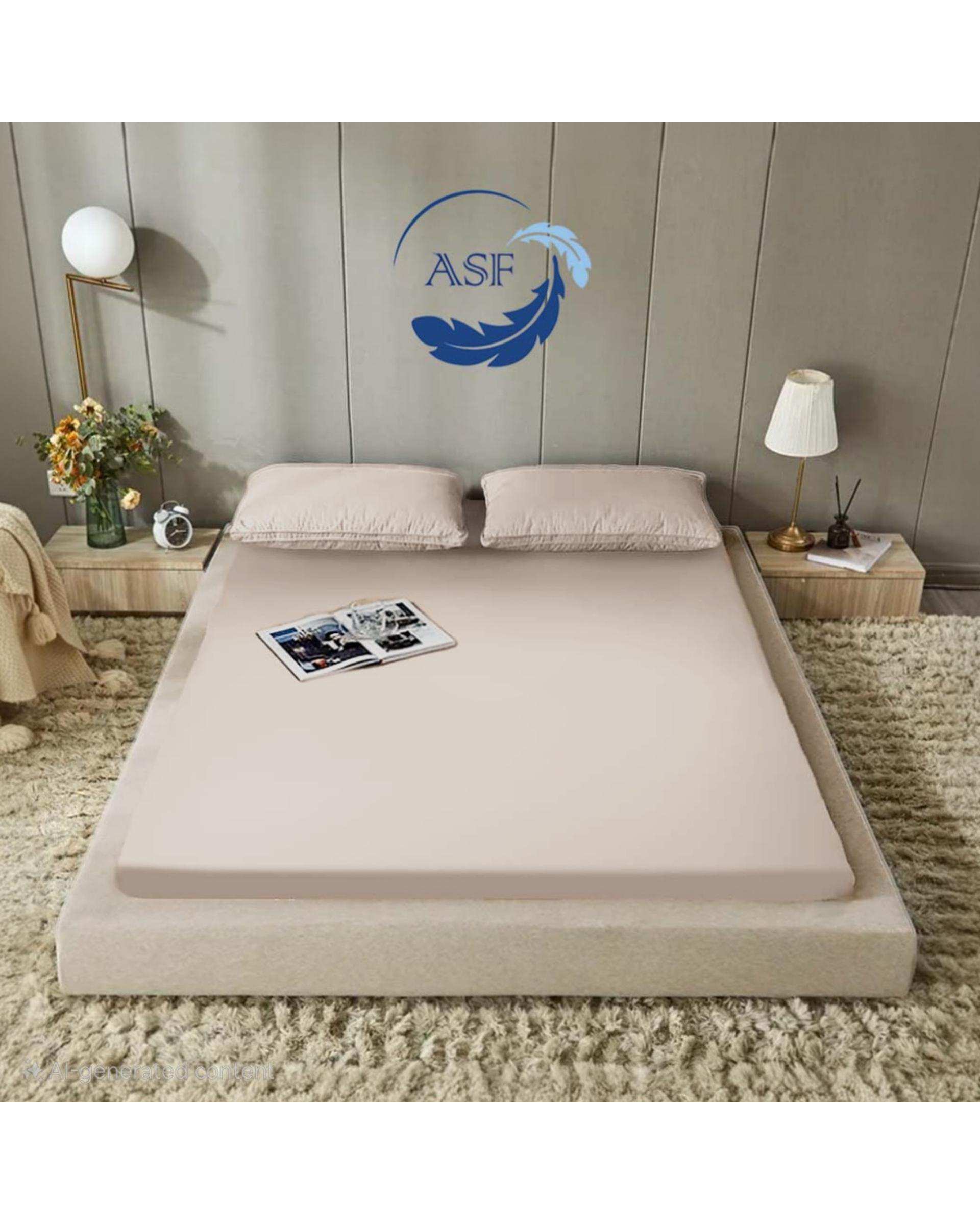تشک ژاپنی طبی یک نفره سایز 90*200 کرم ای اس اف ASF مدل ZENTO به همراه روبالشی