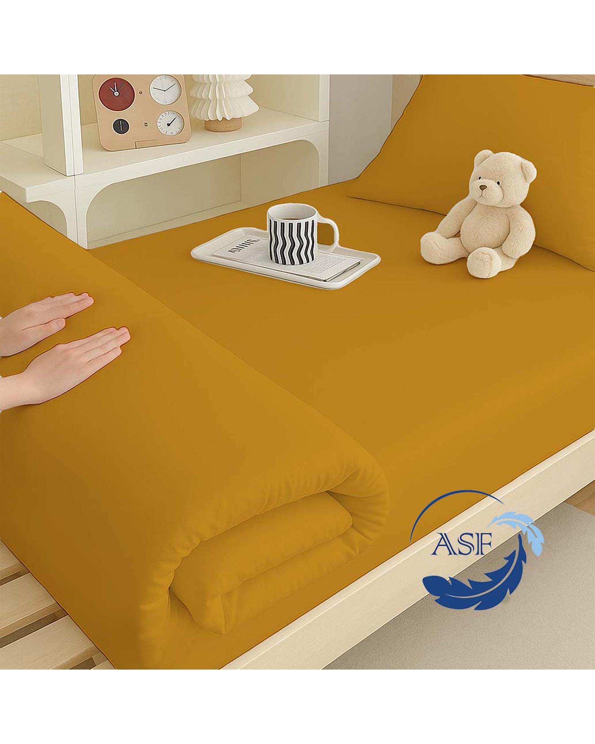 تشک ژاپنی طبی یک نفره سایز 90*200 زرد ای اس اف ASF مدل ZENTO به همراه روبالشی