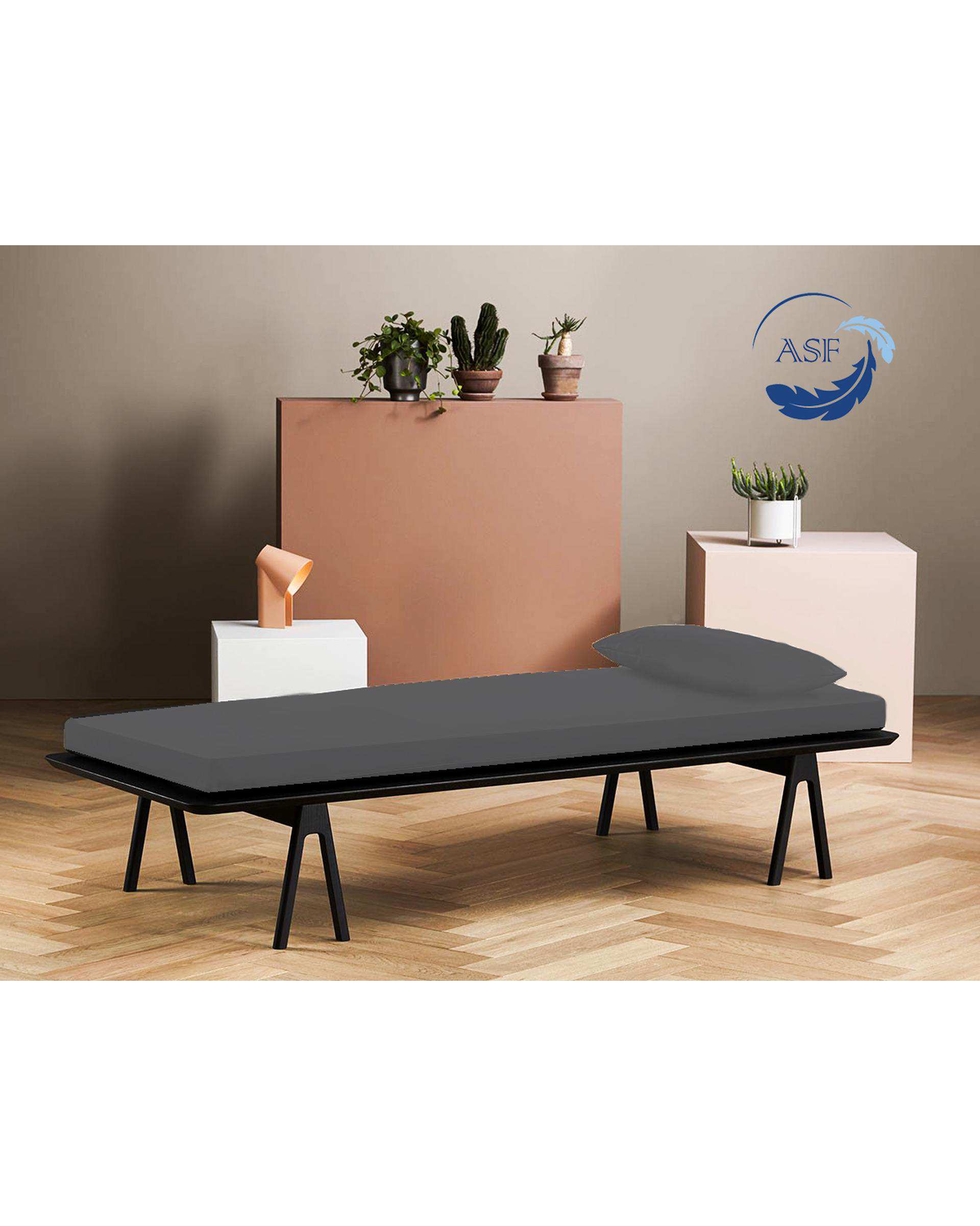 تشک ژاپنی طبی یک نفره سایز 90*200 طوسی ای اس اف ASF مدل ZENTO Max به همراه روبالشی