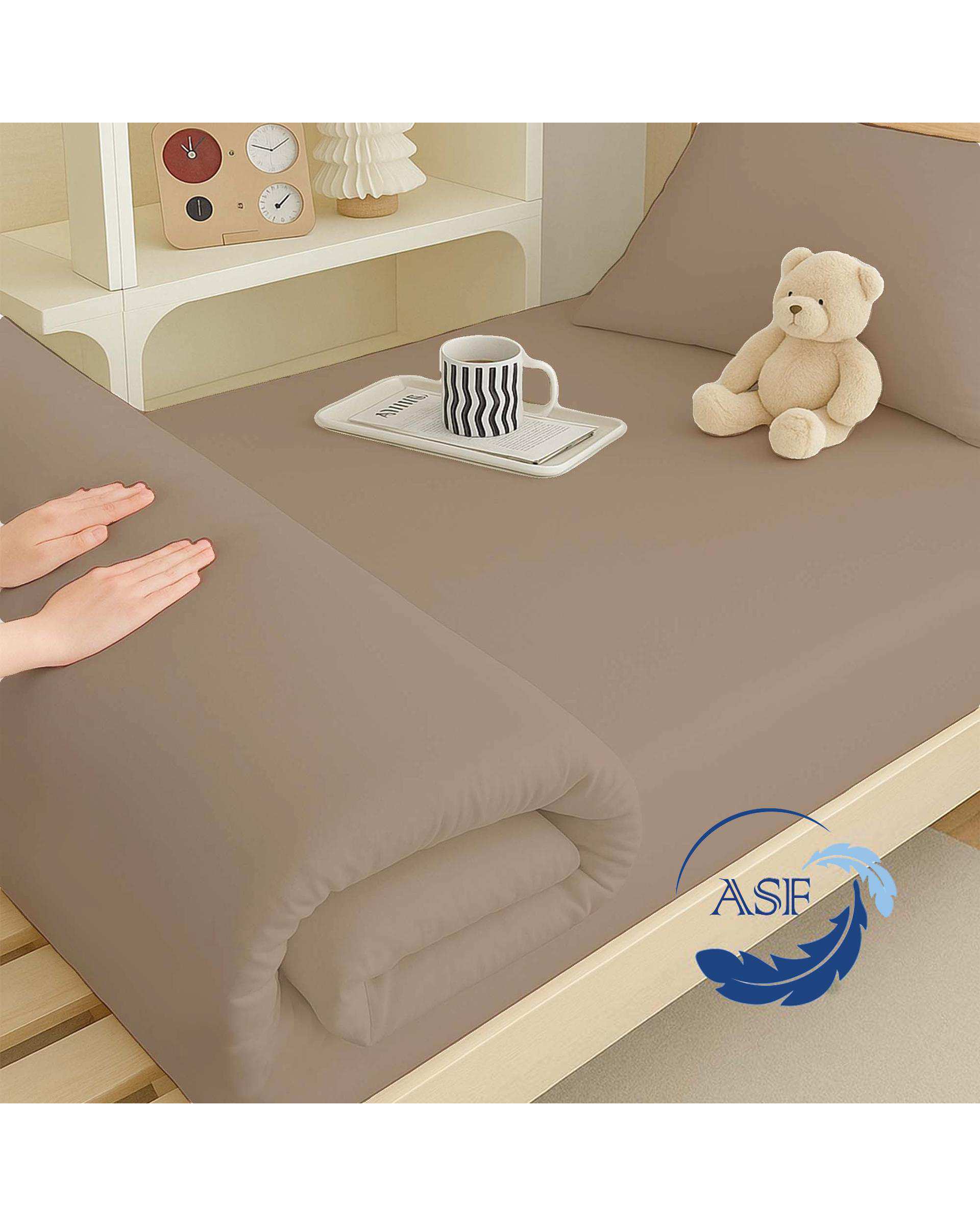 تشک ژاپنی طبی یک نفره سایز 90*200 بژ ای اس اف ASF مدل ZENTO Max به همراه روبالشی
