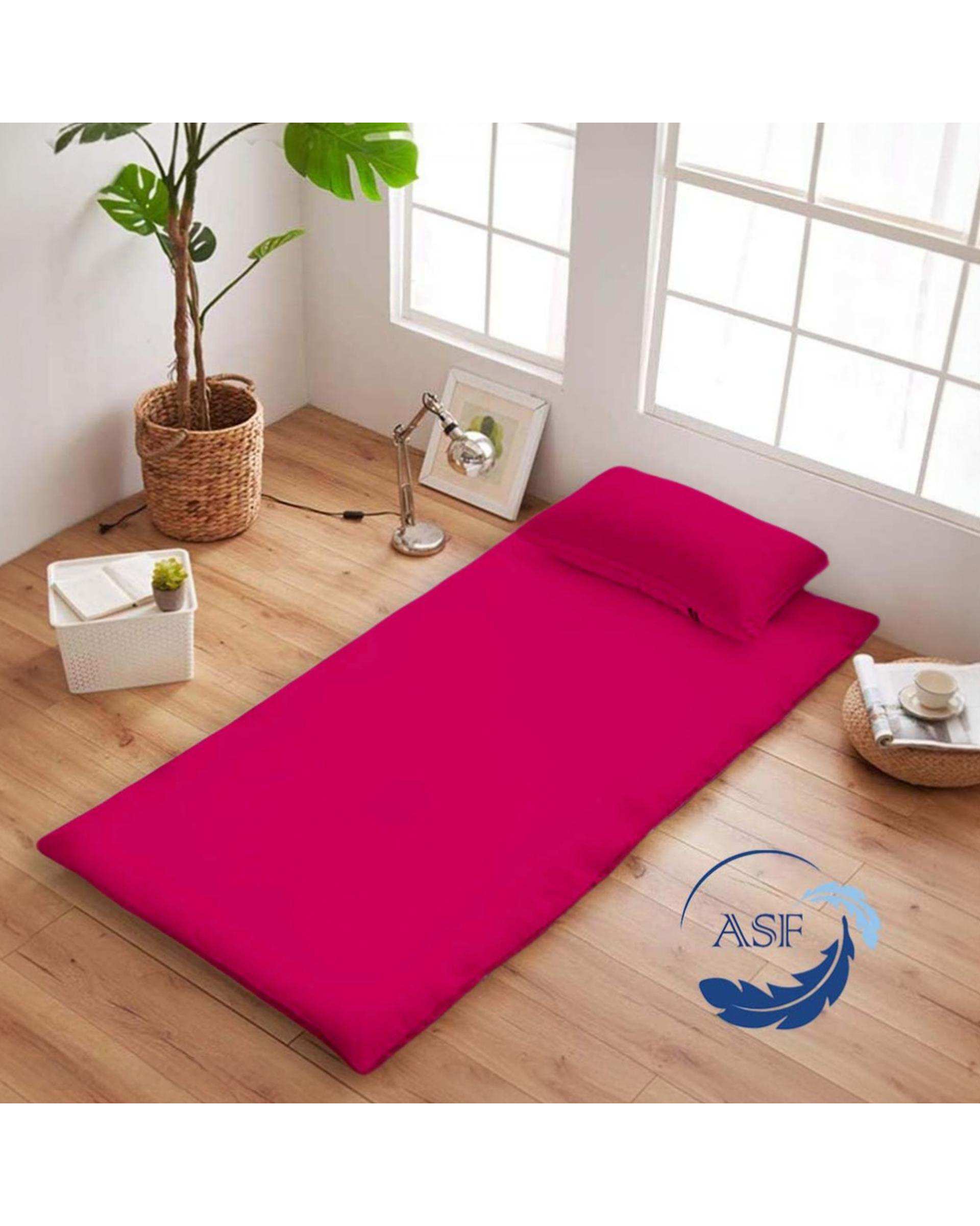 تشک ژاپنی طبی یک نفره سایز 90*200 سرخابی ای اس اف ASF مدل ZENTO Max به همراه روبالشی