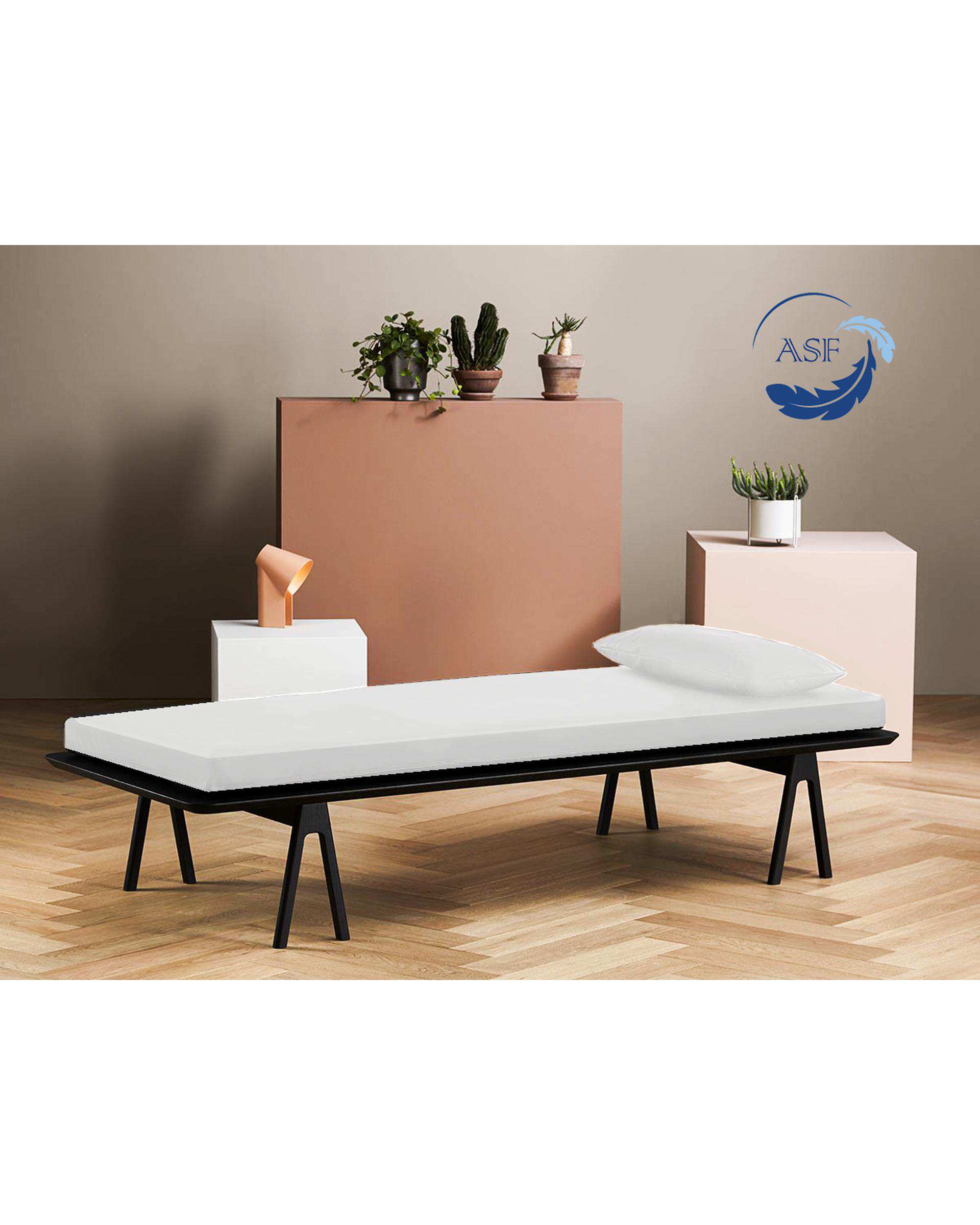 تشک ژاپنی طبی دو نفره سایز 160*200 سفید ای اس اف ASF مدل ZENTO Max به همراه روبالشی