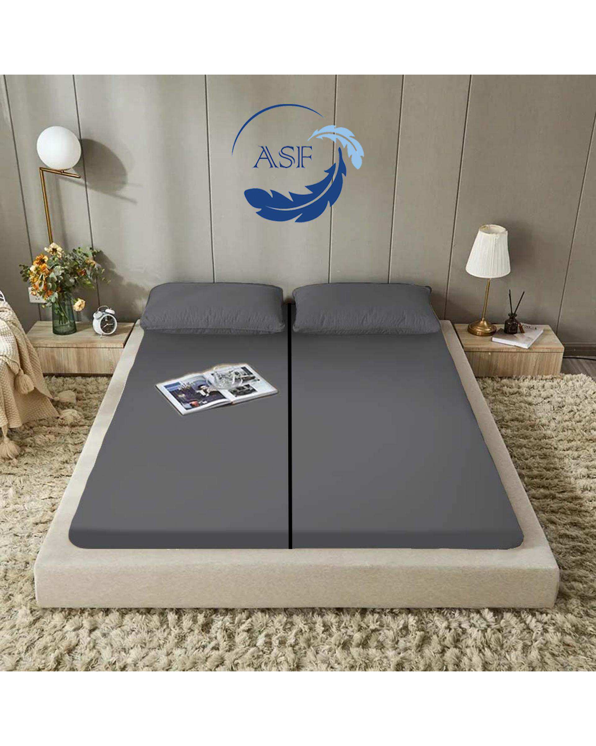 تشک ژاپنی طبی دو نفره سایز 160*200 طوسی ای اس اف ASF مدل ZENTO Max به همراه روبالشی