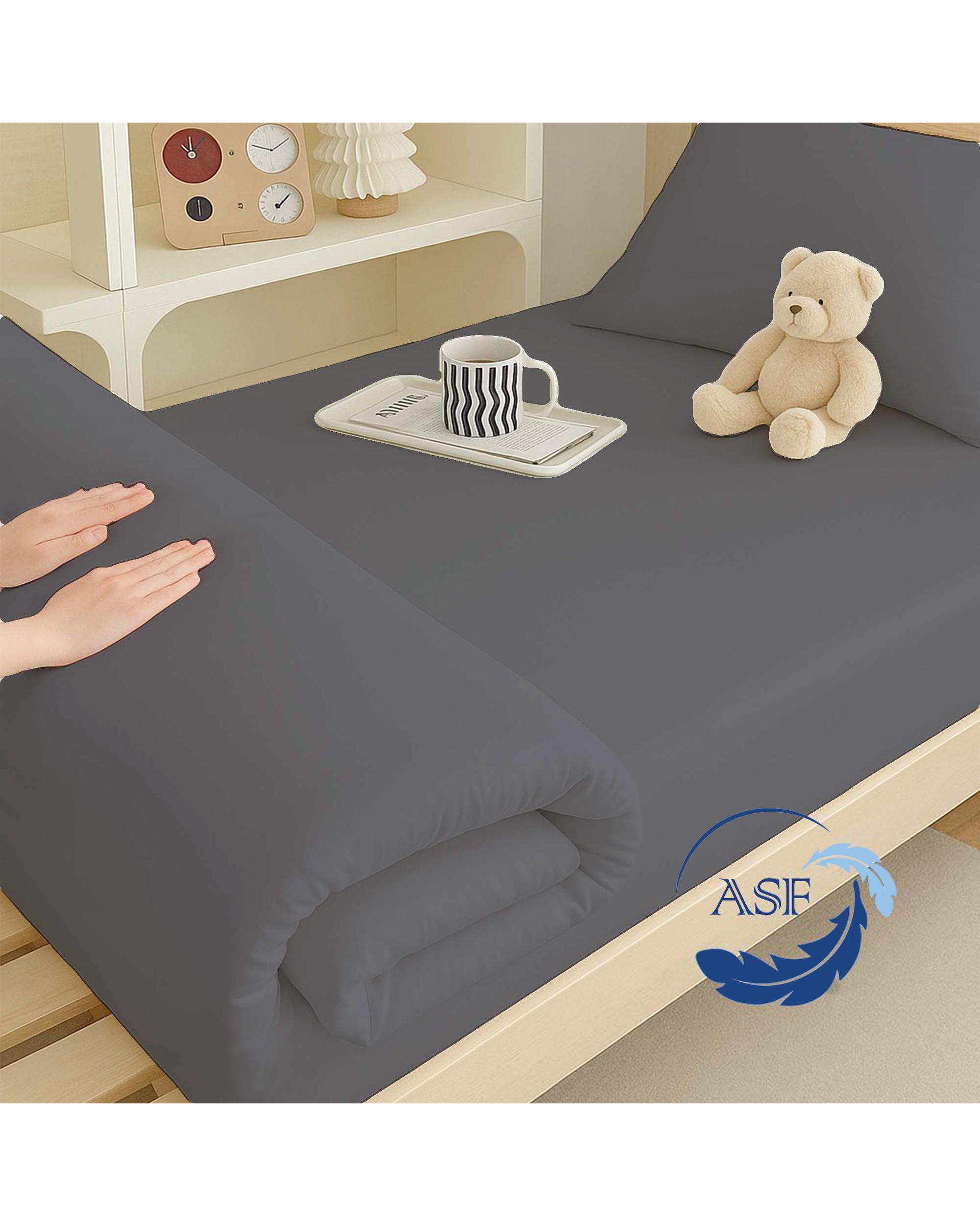 تشک ژاپنی طبی دو نفره سایز 160*200 طوسی ای اس اف ASF مدل ZENTO Max به همراه روبالشی