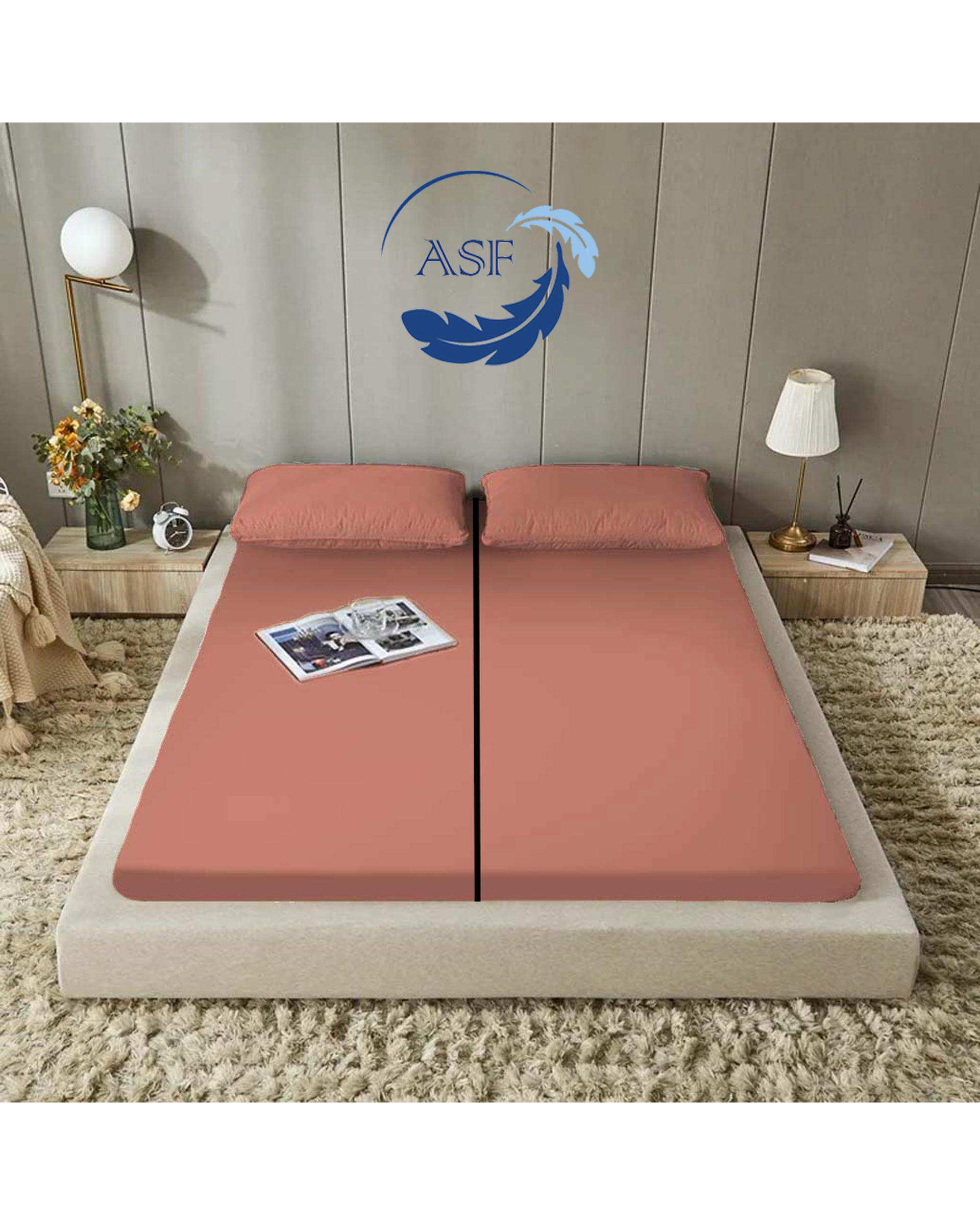 تشک ژاپنی طبی دو نفره سایز 160*200 هلویی ای اس اف ASF مدل ZENTO Max به همراه روبالشی