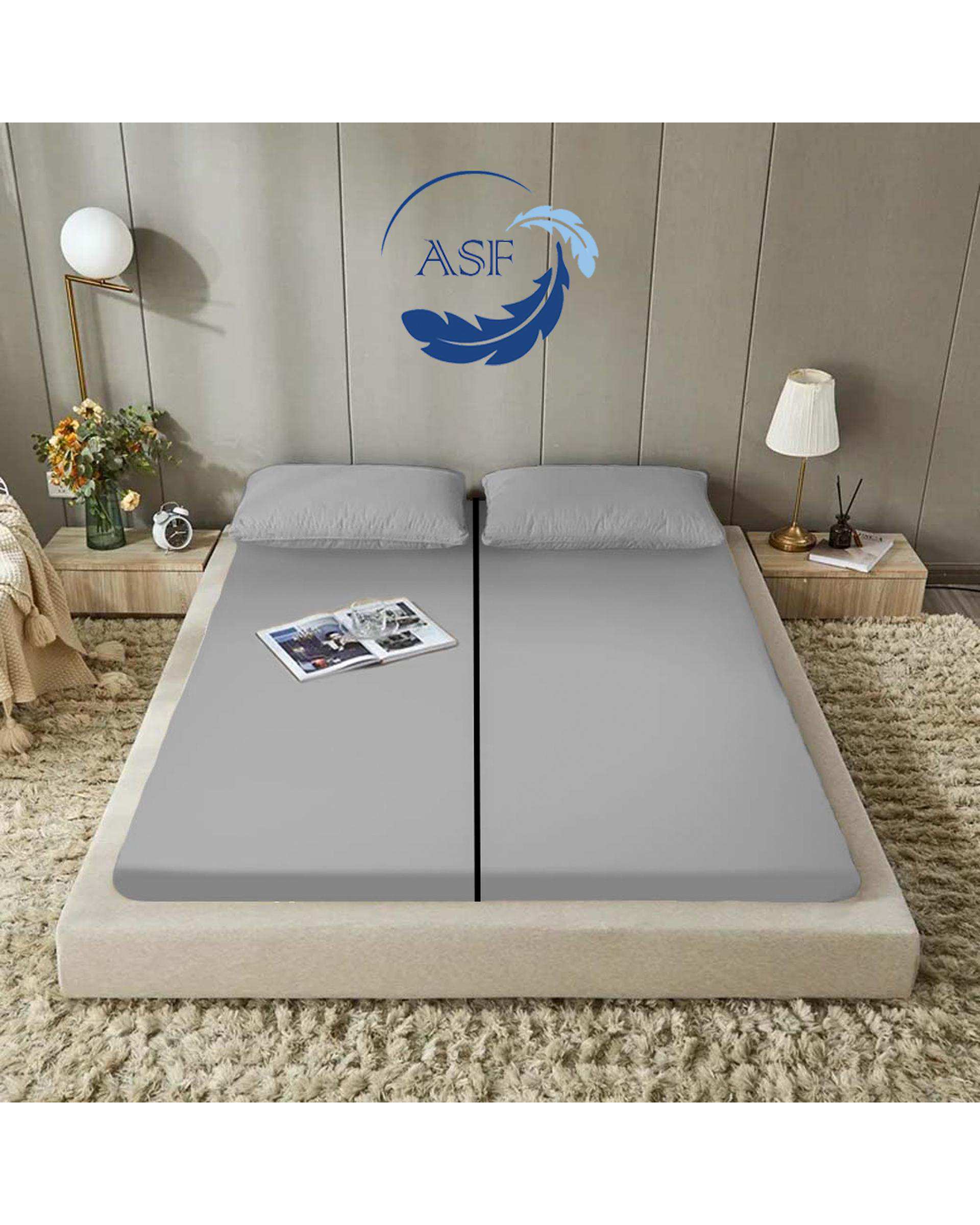 تشک ژاپنی طبی دو نفره سایز 180*200 نقره ای ای اس اف ASF مدل ZENTO به همراه روبالشی