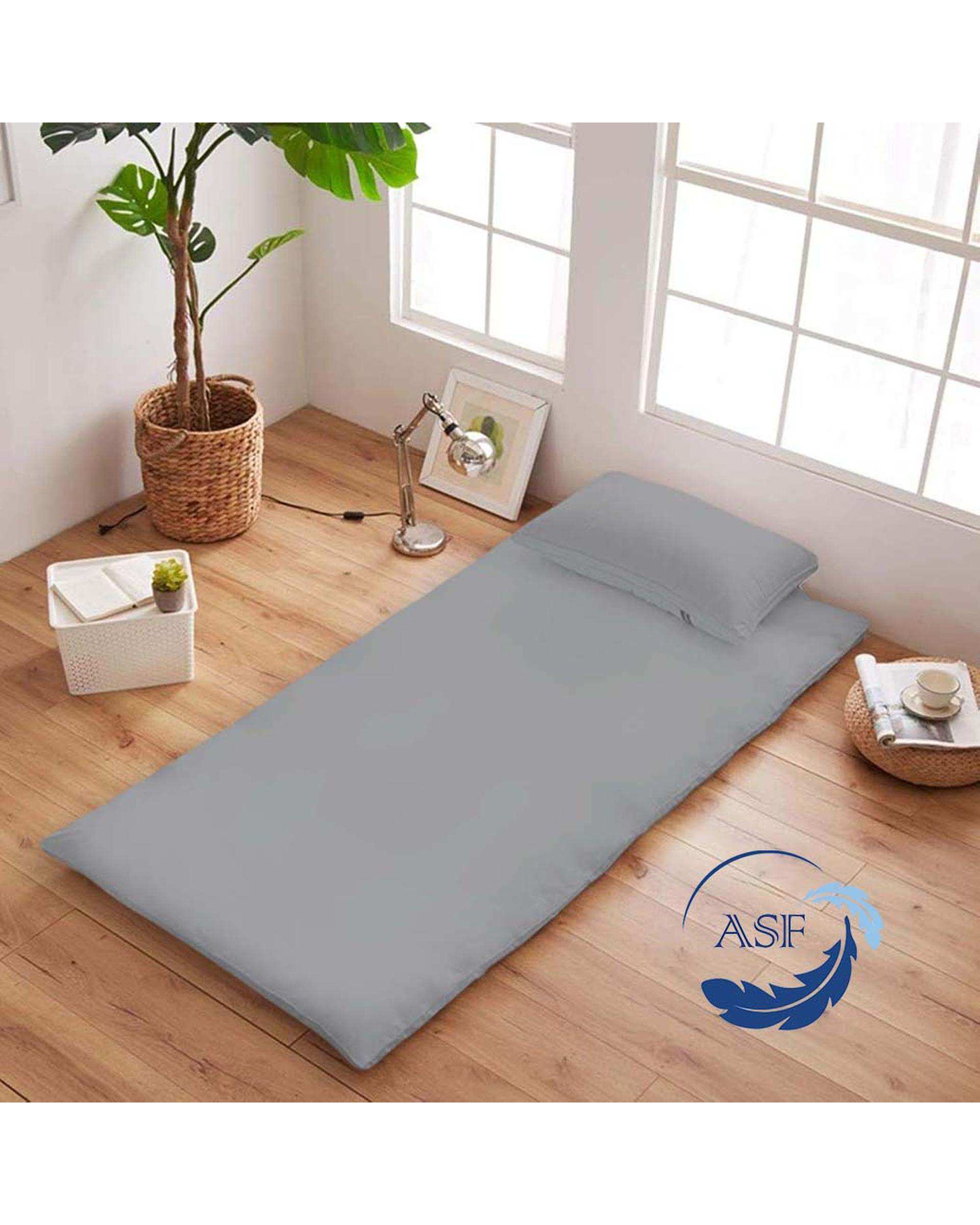 تشک ژاپنی طبی دو نفره سایز 180*200 نقره ای ای اس اف ASF مدل ZENTO به همراه روبالشی