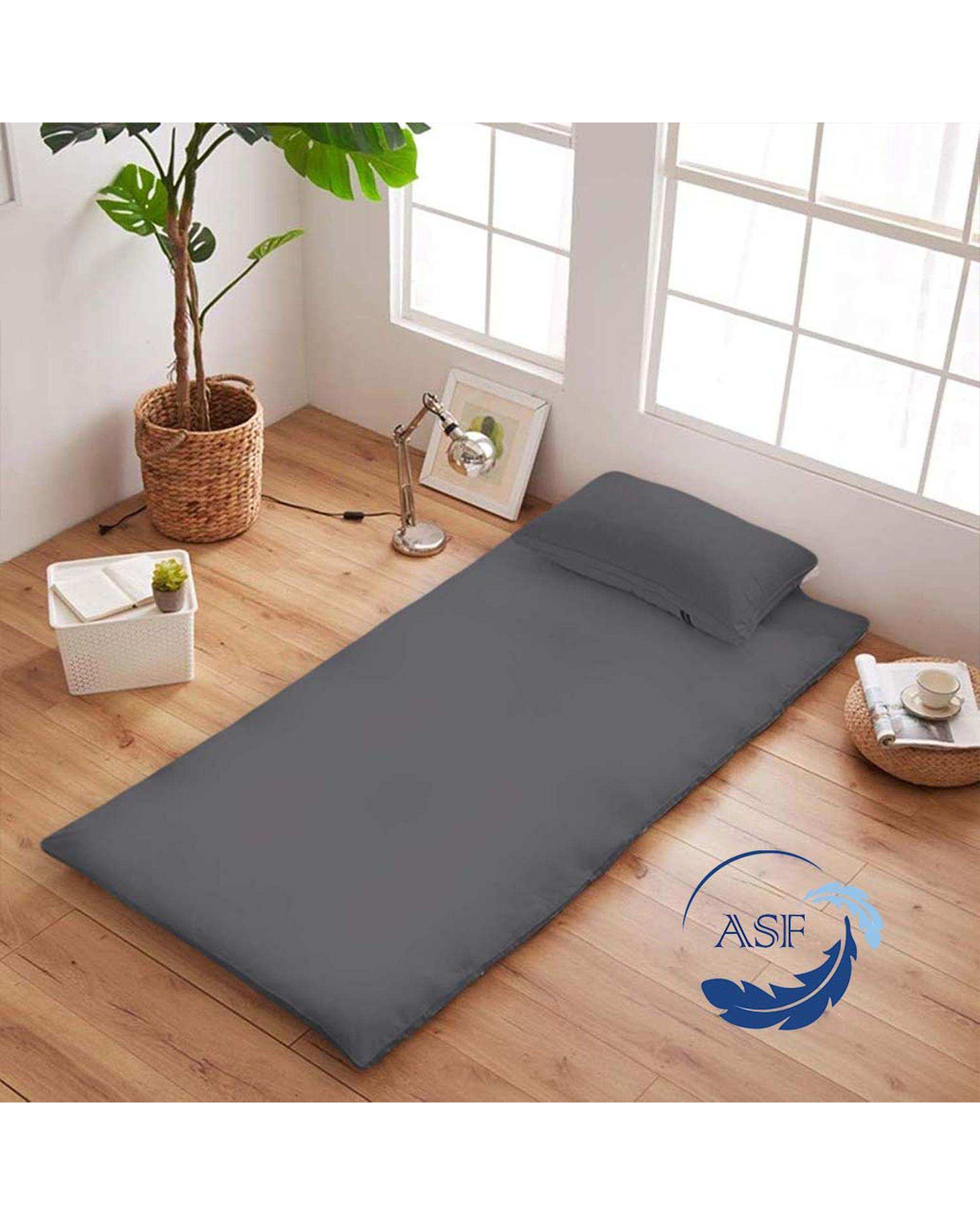 تشک ژاپنی طبی دو نفره سایز 180*200 طوسی ای اس اف ASF مدل ZENTO به همراه روبالشی