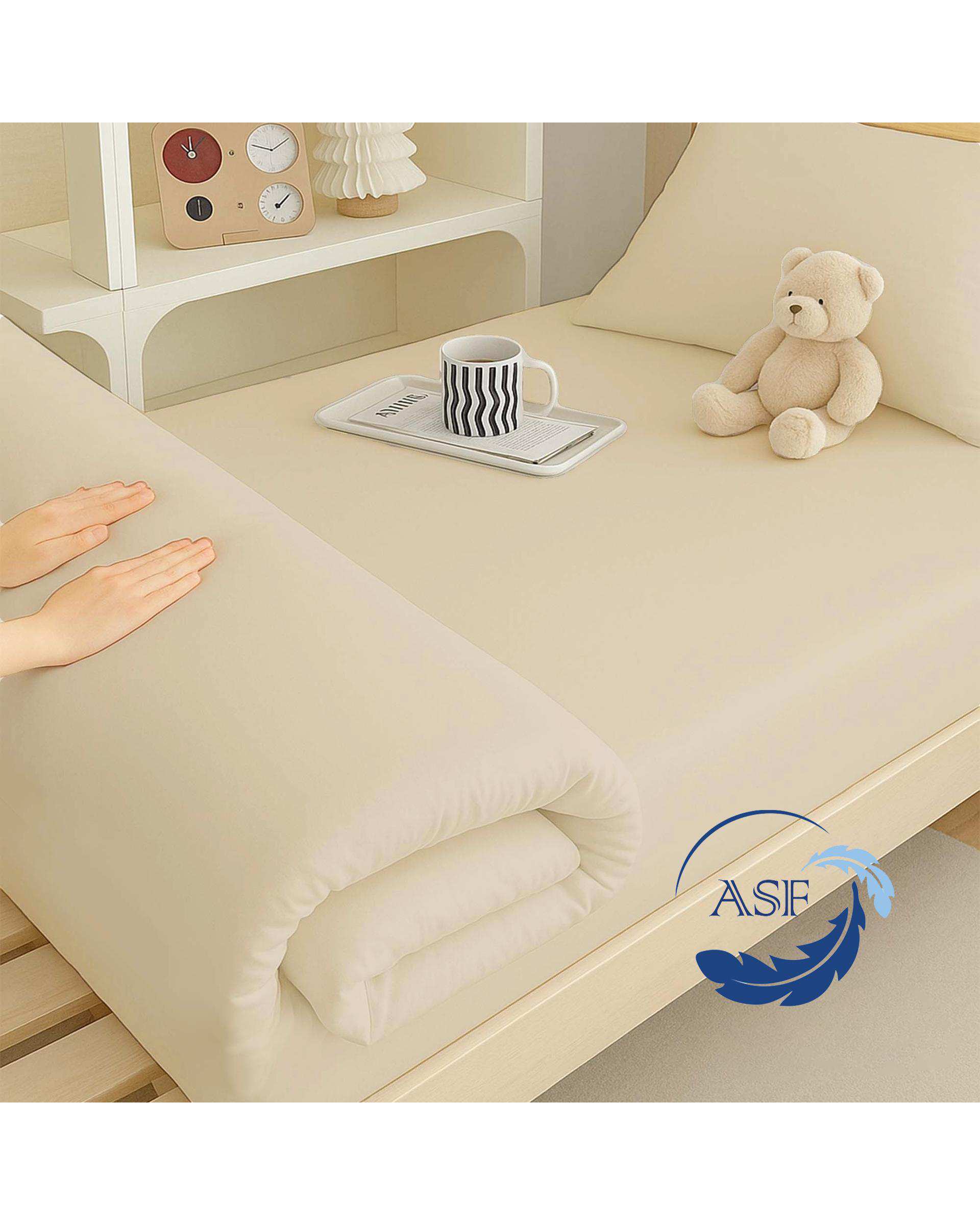 تشک ژاپنی طبی دو نفره سایز 180*200 کرم ای اس اف ASF مدل ZENTO به همراه روبالشی